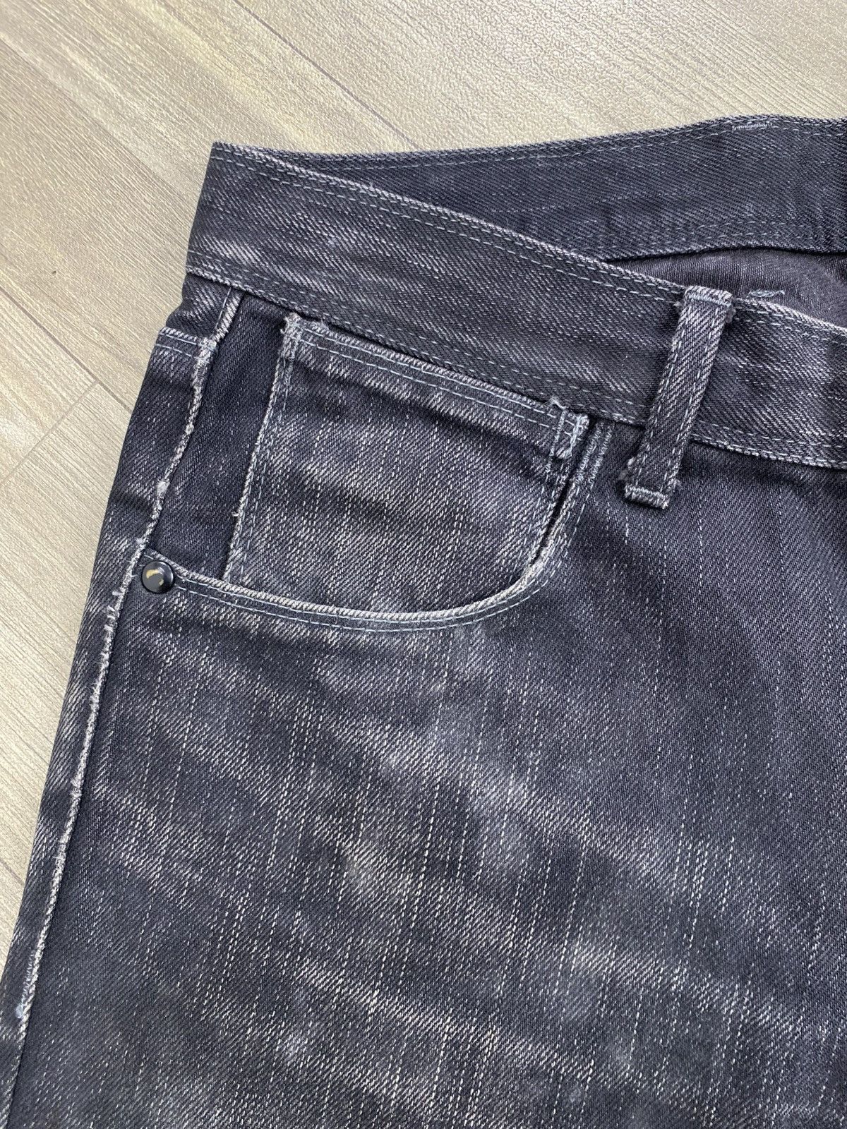 Neil Barrett 2000s Neil Barrett Distressed Faded Black Washed Jeans Size US 33 - 7 Thumbnail