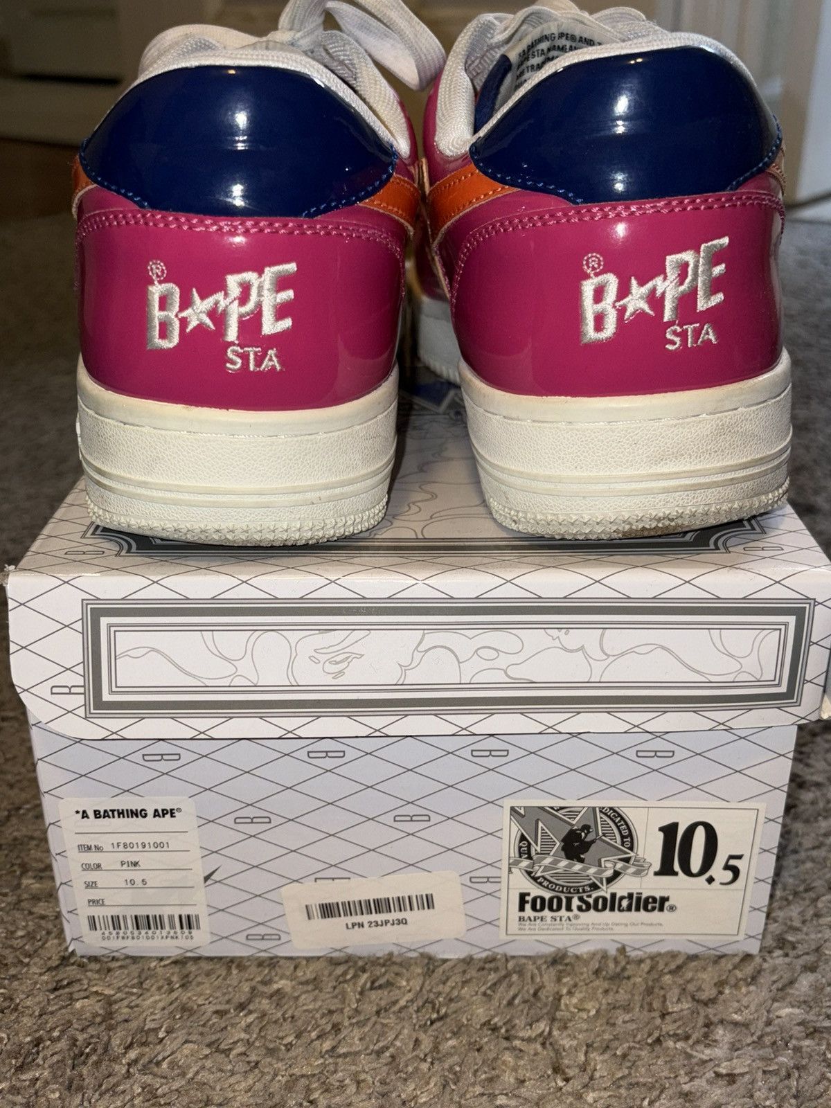 Bape Bape Bapesta Pink and Orange Size US 10.5 / EU 43-44 - 4 Thumbnail