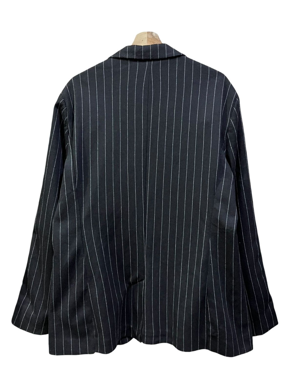 Zara ZARA Avant Pinstripe Stripe Panel Blazer Tailored Edge Size 44S - 4 Thumbnail