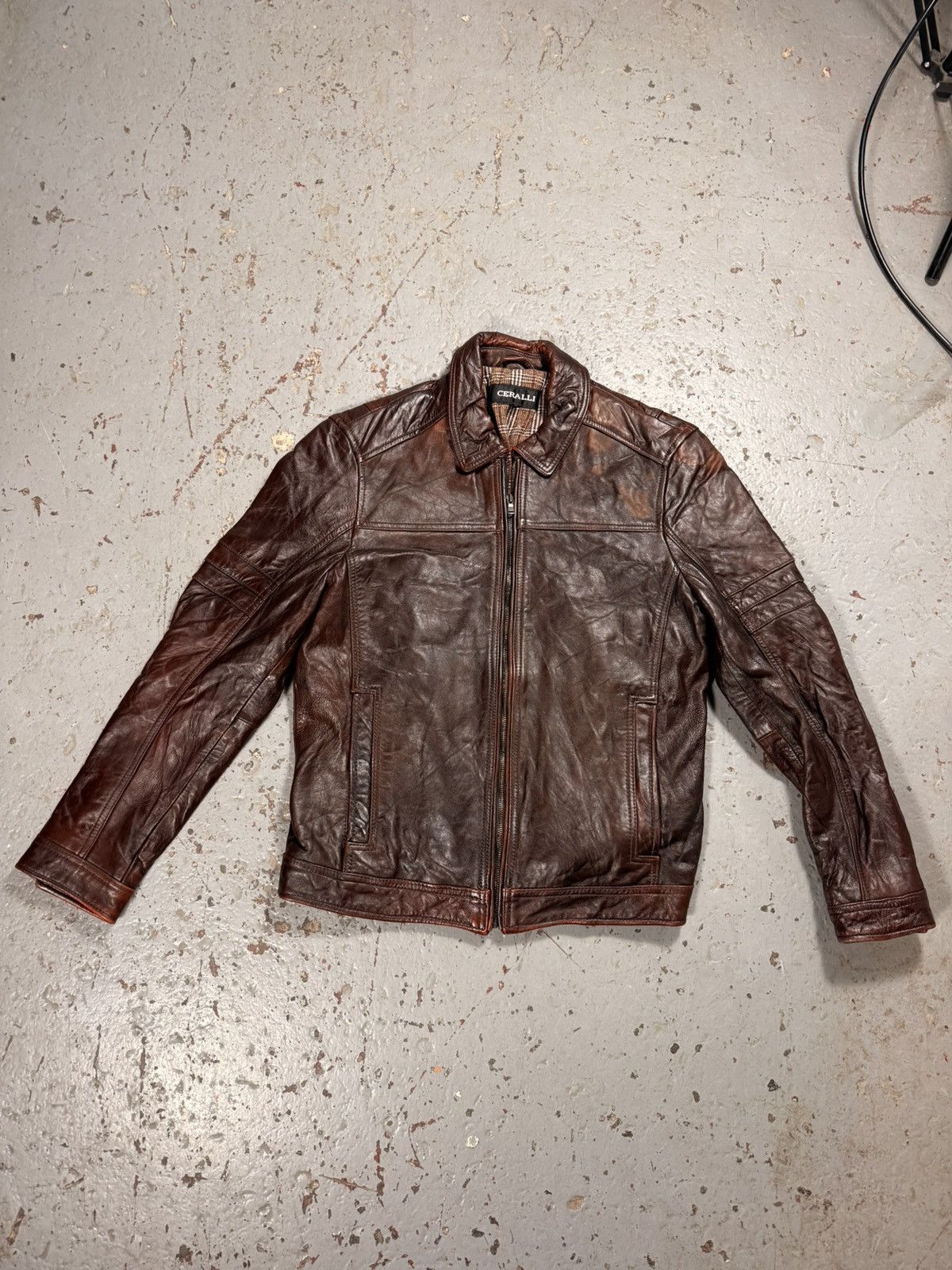 Other Vintage Ceralli Mocha Brown Leather Jacket Size US M / EU 48-50 / 2 - 1 Thumbnail