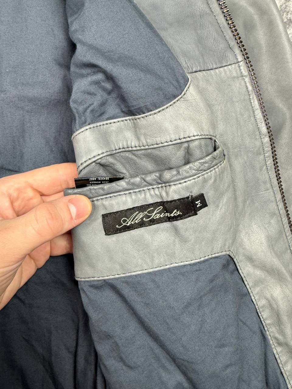 Allsaints Vintage Allsaints Leather Bomber Jacket Biker 00s Y2K Size US M / EU 48-50 / 2 - 8 Thumbnail