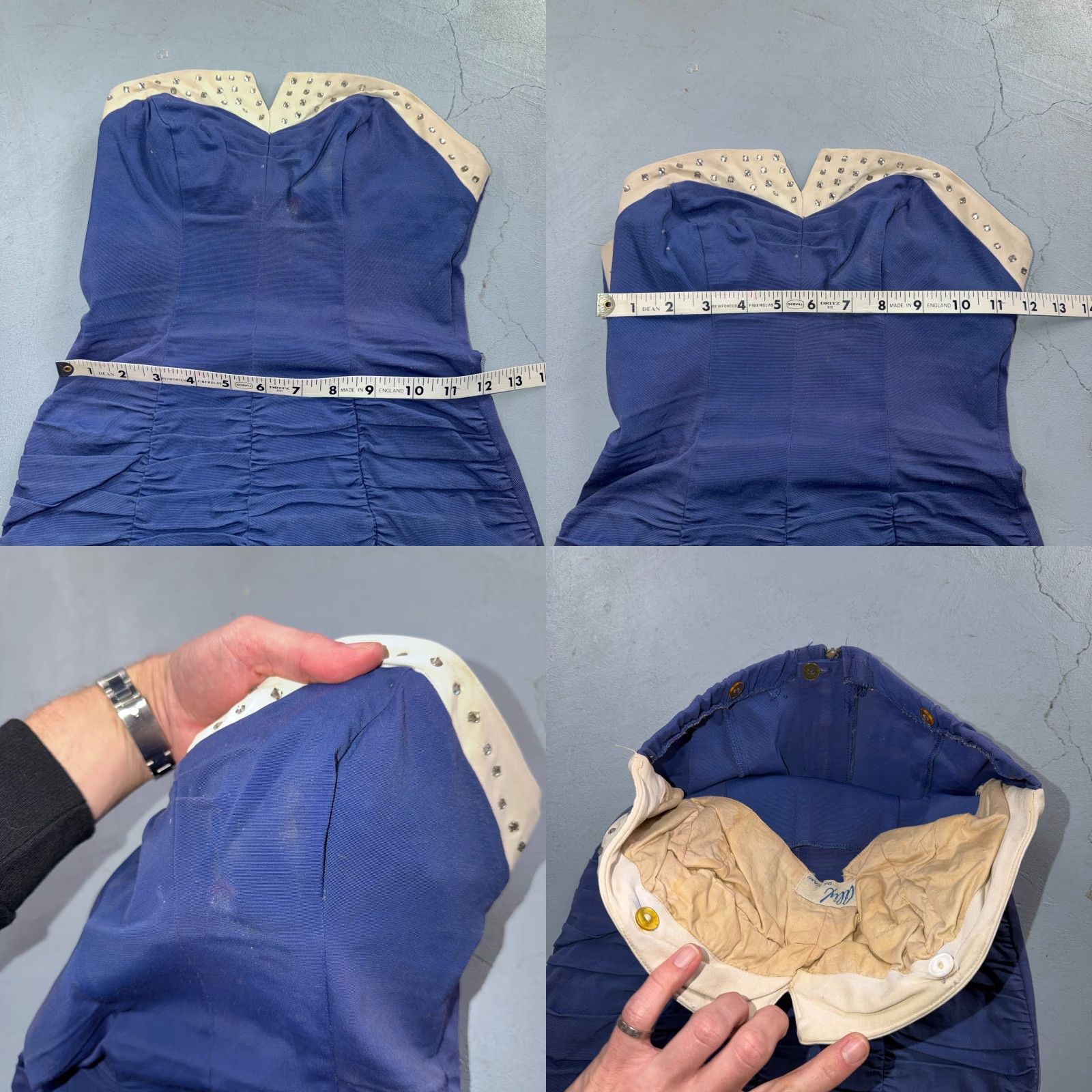Vintage VINTAGE Alix Miami Rhinestone 1950s Swimsuit Hollywood Swim Wear Blu Size S / US 4 / IT 40 - 8 Thumbnail