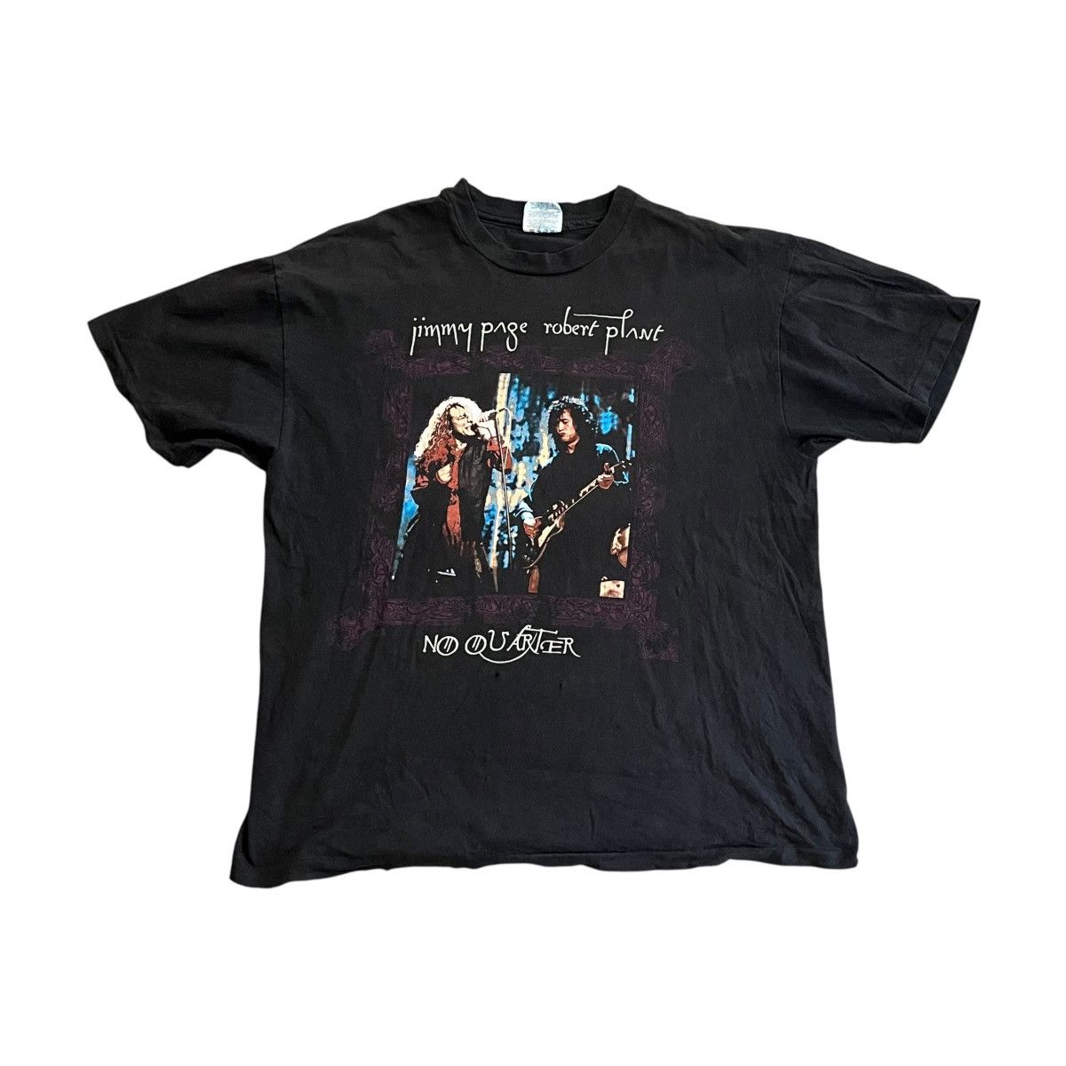 Band Tees × Led Zeppelin × Vintage VINTAGE 1995 Robert Plant Jimmy Page No Quarter T Shirt Size US XL / EU 56 / 4 - 1 Thumbnail