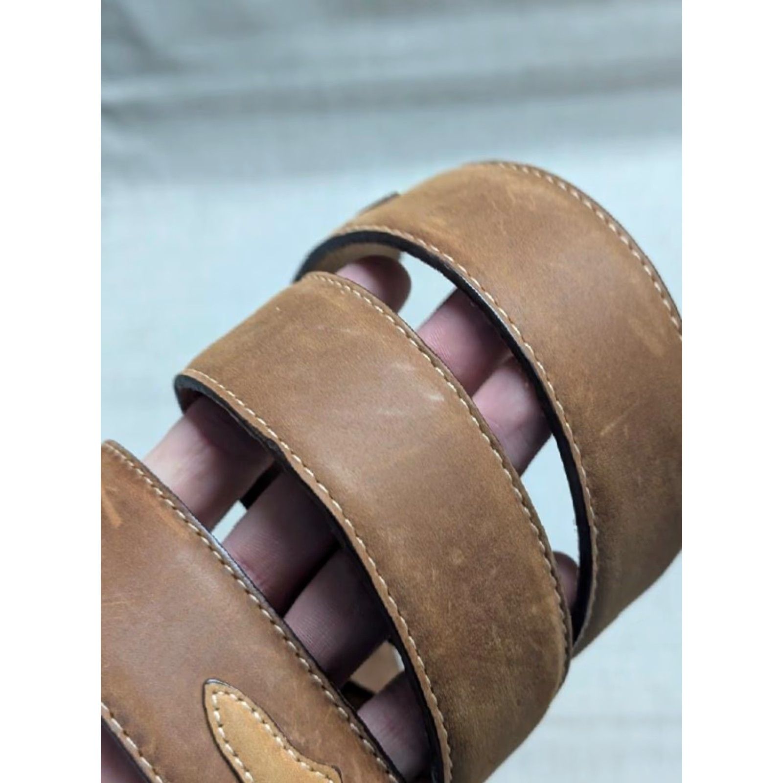 Cody James VINTAGE Cody James belt Western Belt 42 Men Brown Leather Cowhide USA made with buckle Western pattern Decade - Mens Size 42 - 4 Thumbnail