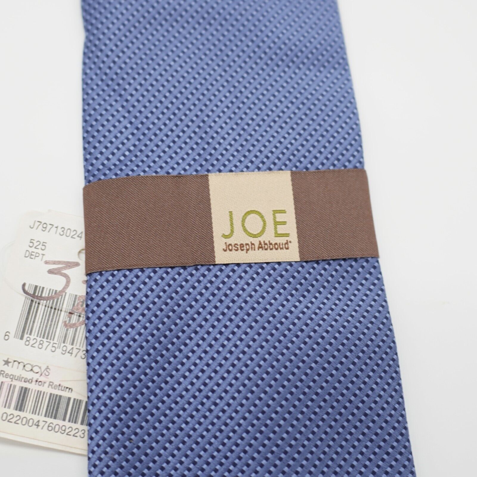 Joseph Abboud NWT Joe Joseph Abboud Blue Woven Striped Check Silk Tie USA Size ONE SIZE - 2 Thumbnail