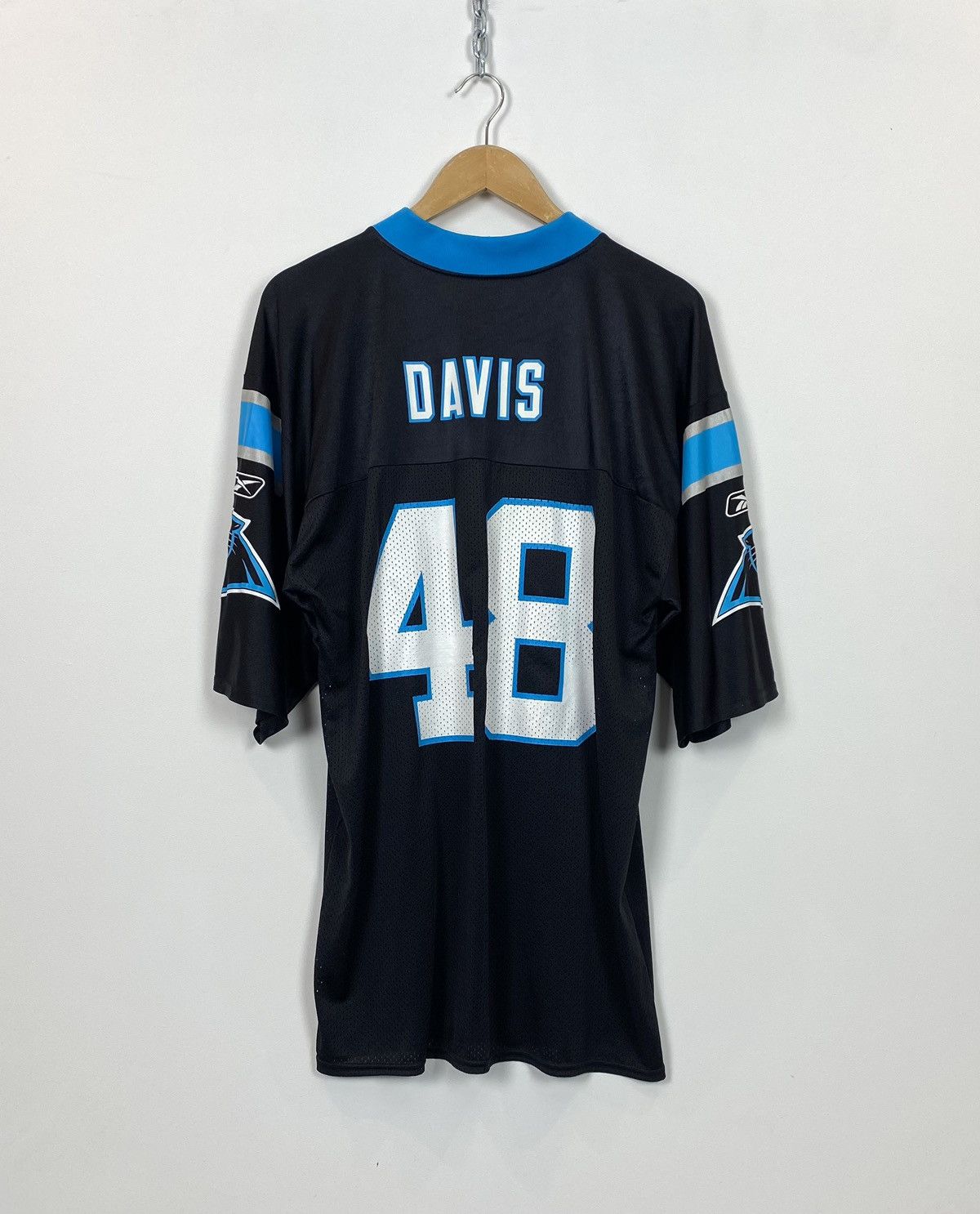 NFL × Reebok Reebok NFL Davis #48 Carolina Panthers Football Jersey Black Size US XL / EU 56 / 4 - 10 Thumbnail