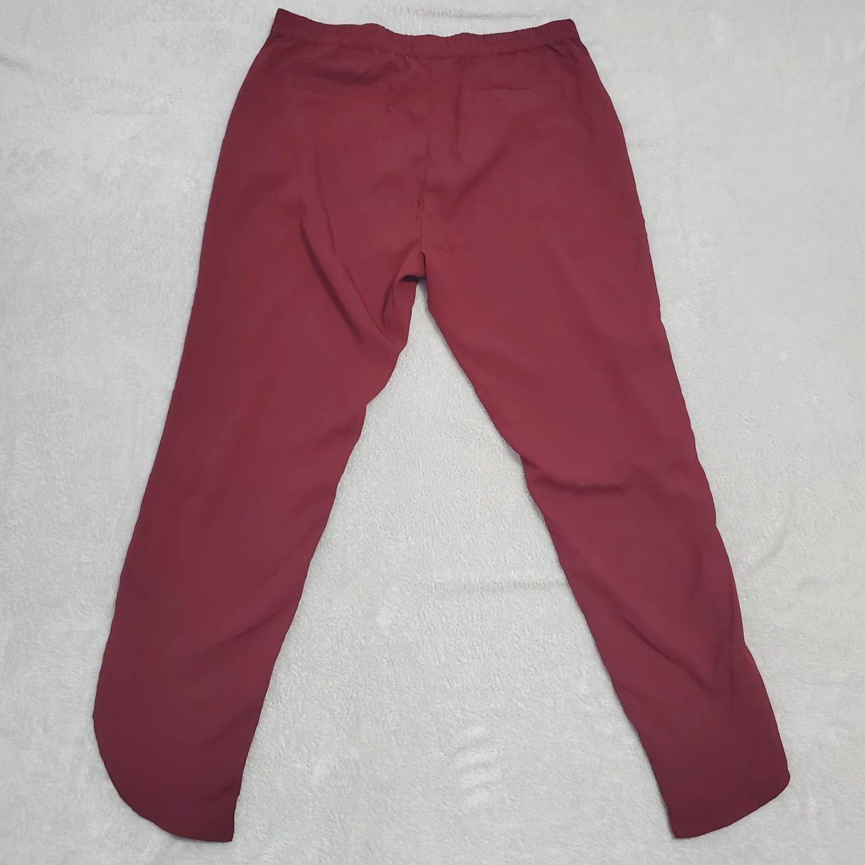 Marine Layer VINTAGE Marine Layer Pants Womens M Burgundy Allison Elastic Waist Tulip Hem Lightweight Size 32" / US 10 / IT 46 - 2 Thumbnail