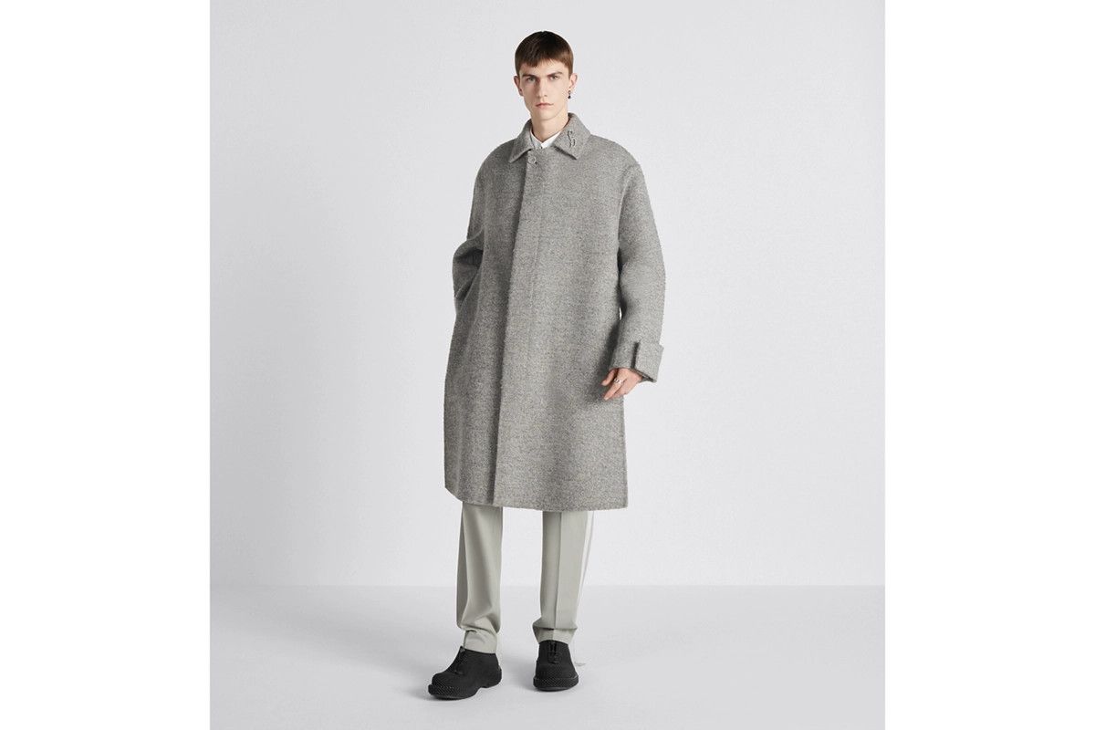 Dior o1w1db11024 Virgin Wool Coat in Grey Size US XS / EU 42 / 0 - 5 Thumbnail