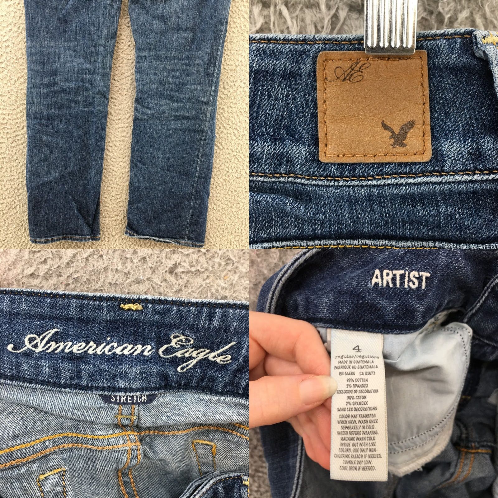 American Eagle Outfitters American Eagle Stretch Artist Capri Jeans Womens 4 Reg Blue Denim Capris 30x24 Regular Moderate Wash Size 27" / US 4 / IT 40 - 10 Thumbnail