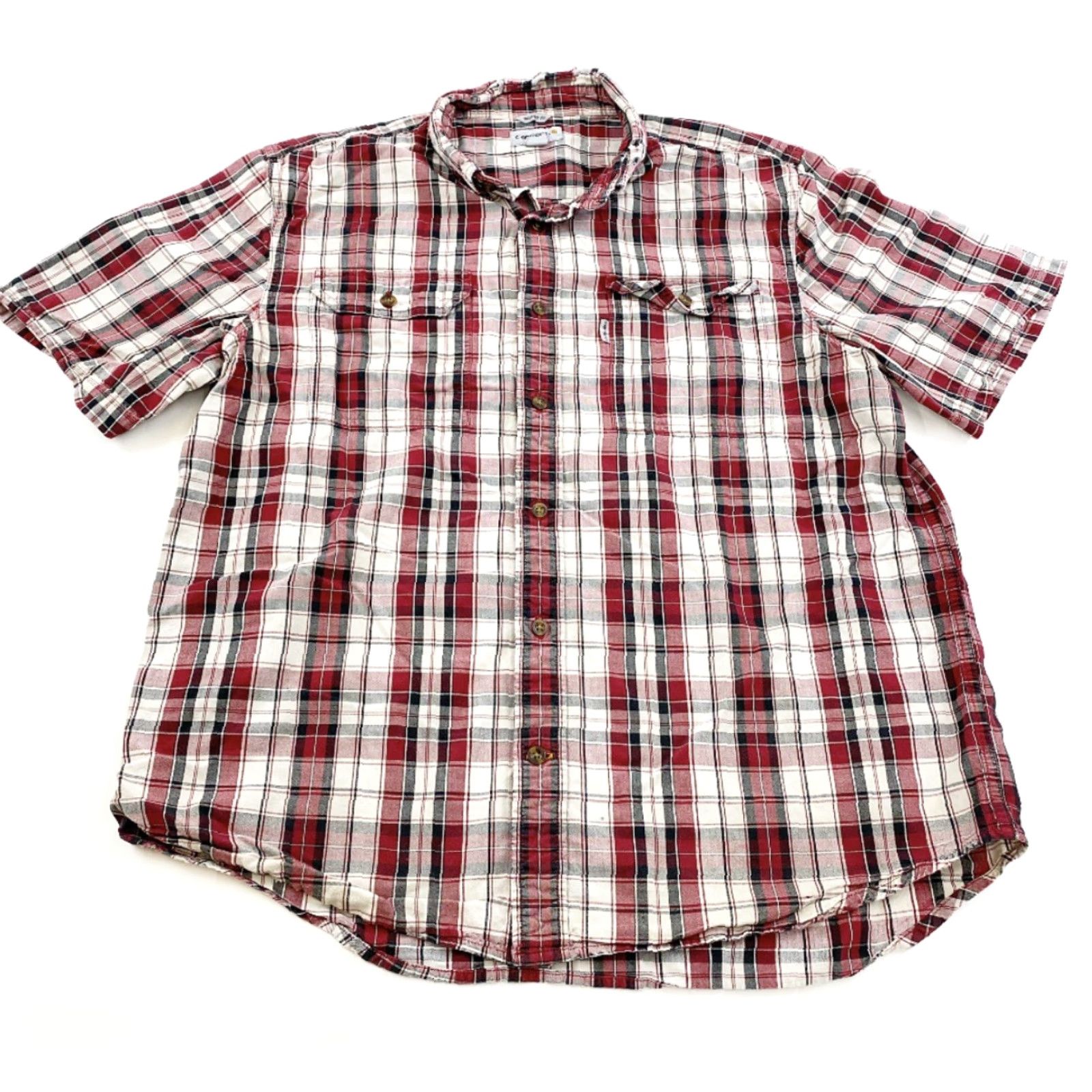 Carhartt Carhartt Shirt Mens XL Red Plaid Short Sleeve Button-Up Dean Winchester Size US XL / EU 56 / 4 - 2 Thumbnail