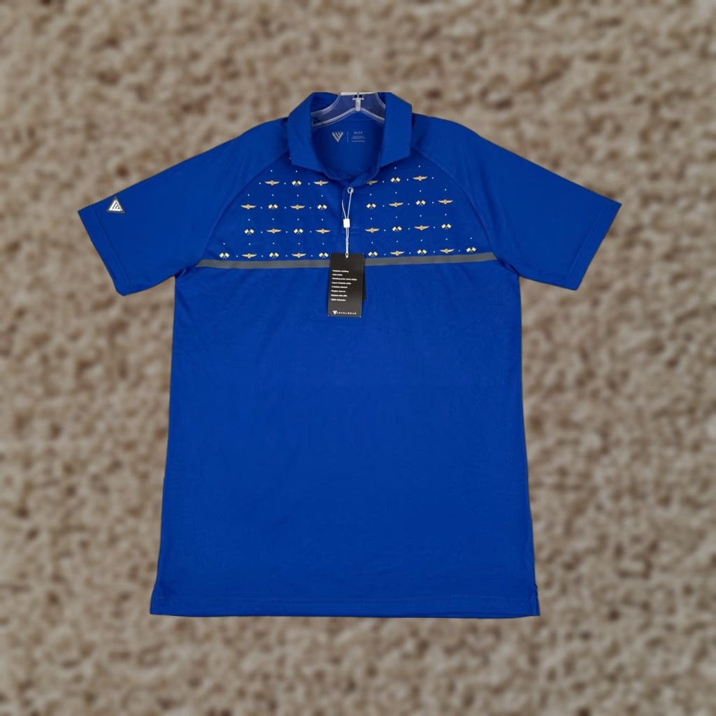 Vintage Levelwear Indycar Polo Shirt Men Medium Blue Short Sleeve Polo Golf Polyester Shirt Size US M / EU 48-50 / 2 - 1 Thumbnail