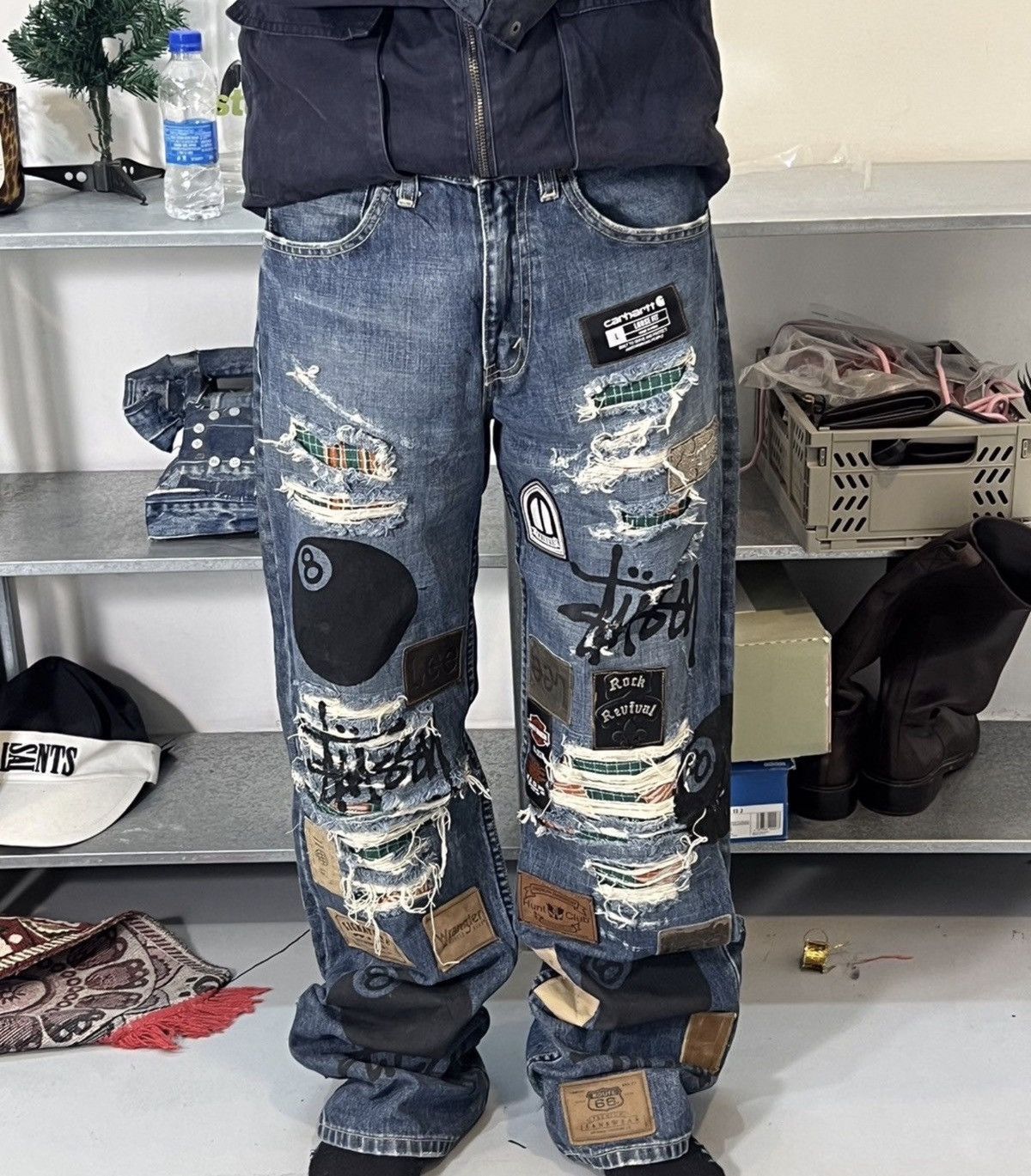 Levi's Vintage levis custome made stussy printed patched denim Size US 28 / EU 44 - 1 Thumbnail