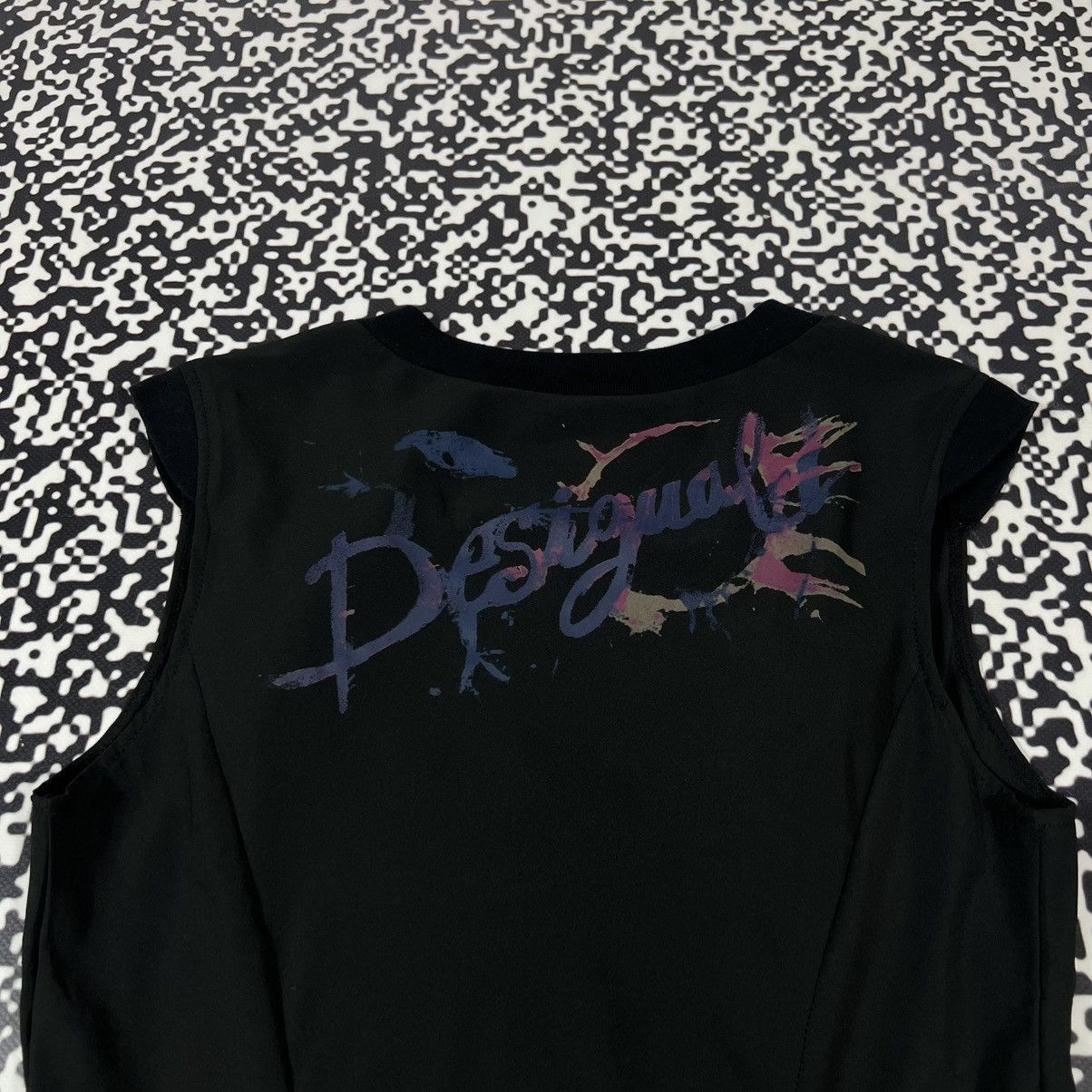 Desigual Vintage Y2K Desigual Painted Abstract Print Flared Dress Size M / US 6-8 / IT 42-44 - 8 Thumbnail