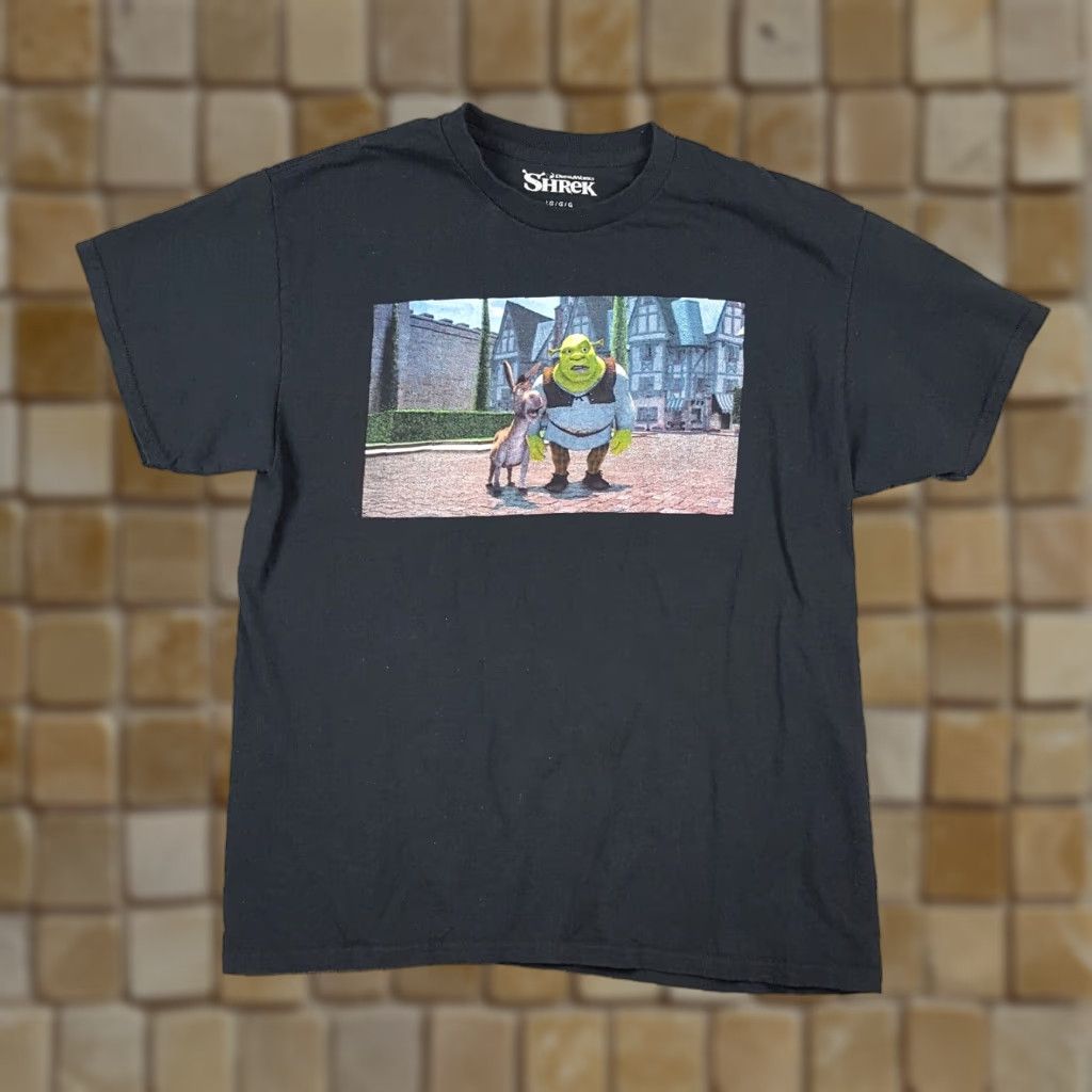 Vintage VINTAGE Shrek Shirt Adult L Black Retro Donkey Funny T-Shirt 2000s 90s Cartoon Movie Mens Size US L / EU 52-54 / 3 - 1 Thumbnail