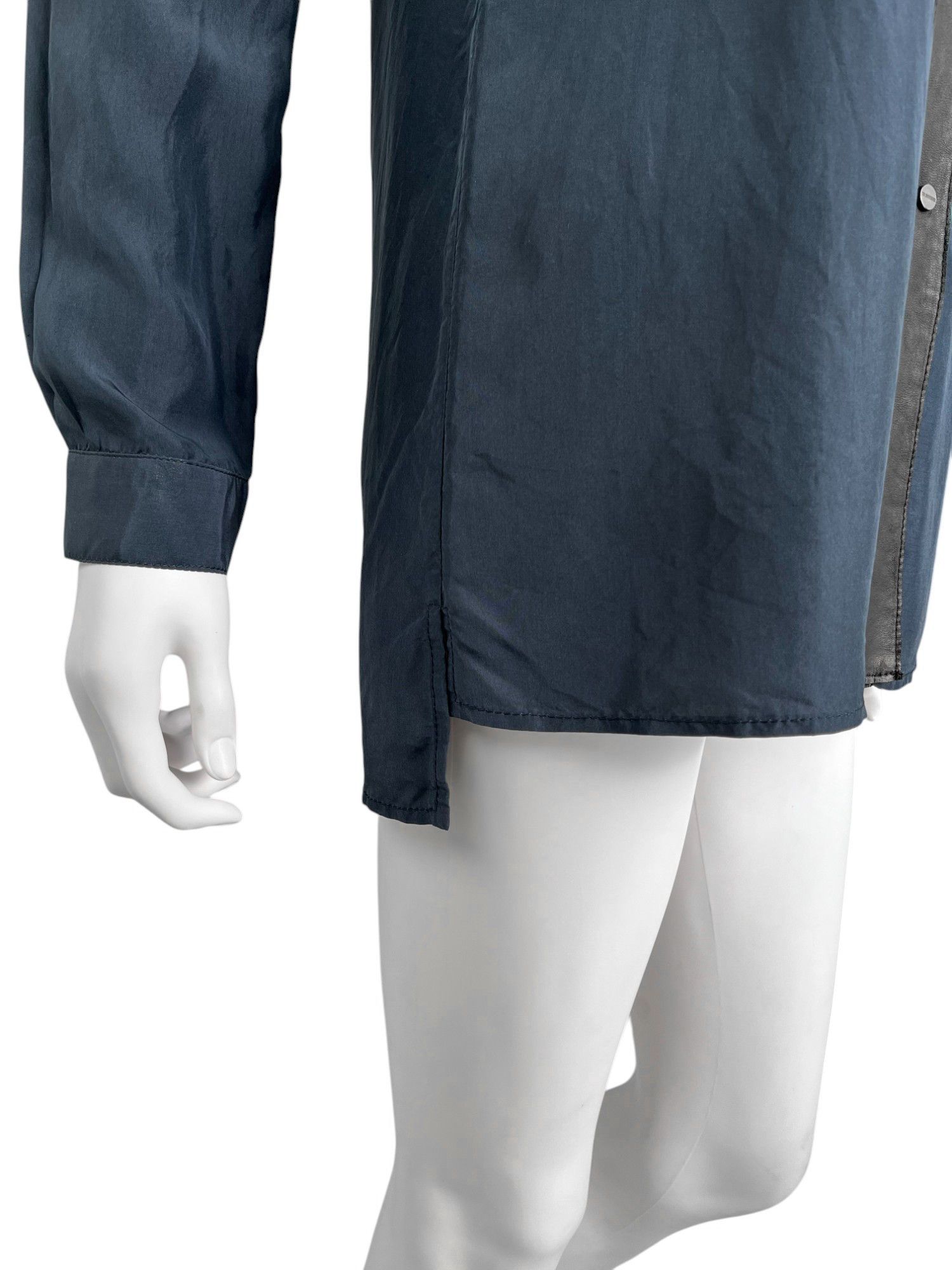 Dirk Bikkembergs Leather Patched Blue&Black Shirt Size S / US 4 / IT 40 - 5 Thumbnail