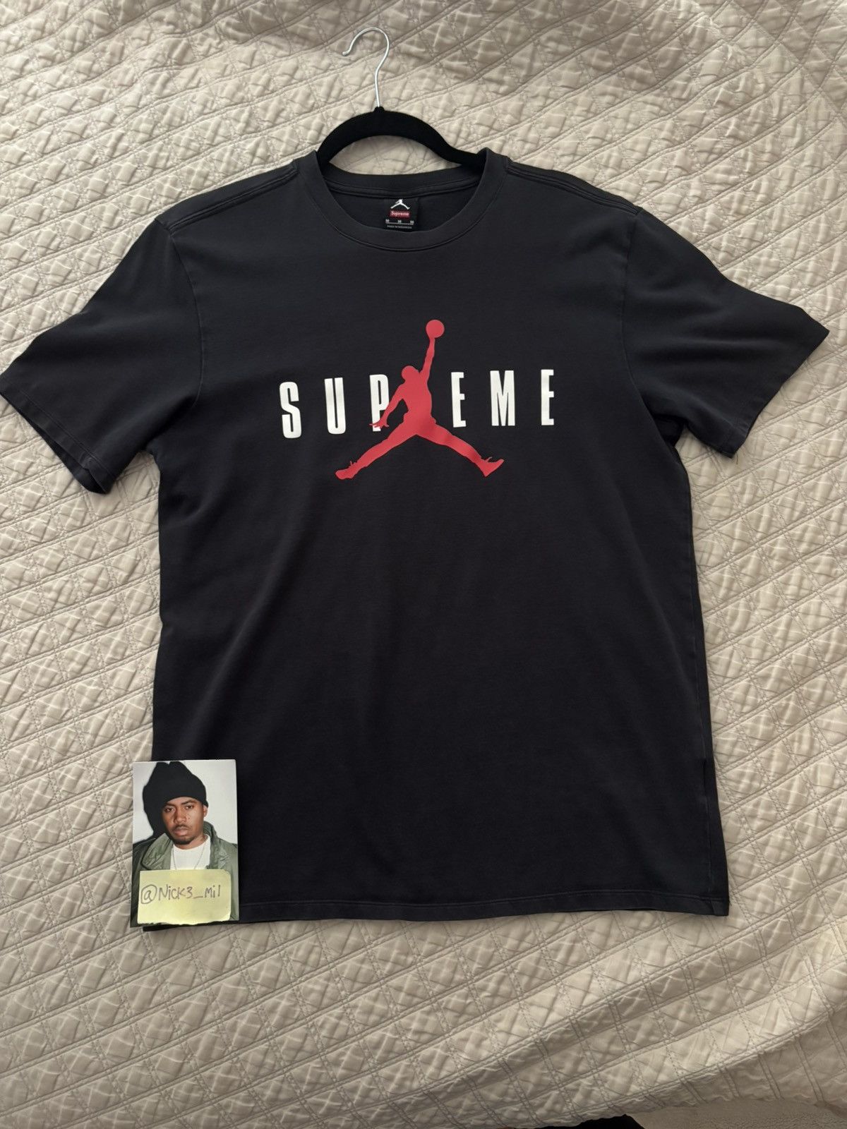 Supreme Jordan Tee Black シュプリーム ジョーダン Tシャツ Supreme Jordan Tee T Shirt Logo Authentic Large New Black | eBay