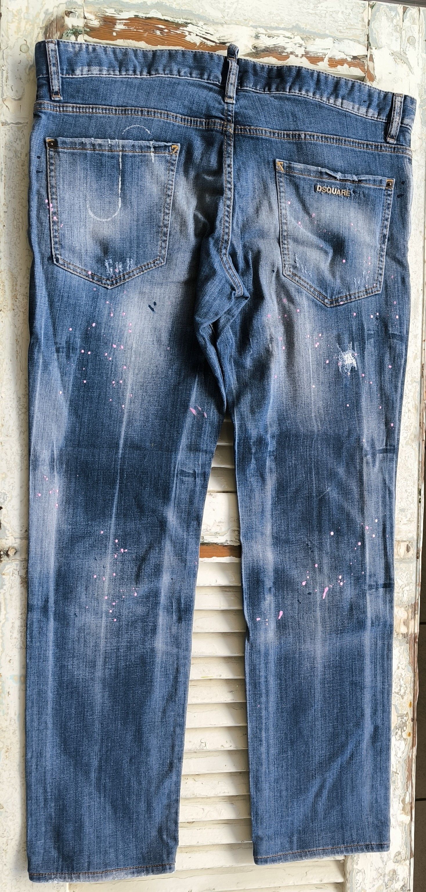 Dsquared2 DSQUARED2 Clement Fit Pink Paint Splatter Distressed Jeans Size US 36 / EU 52 - 9 Thumbnail