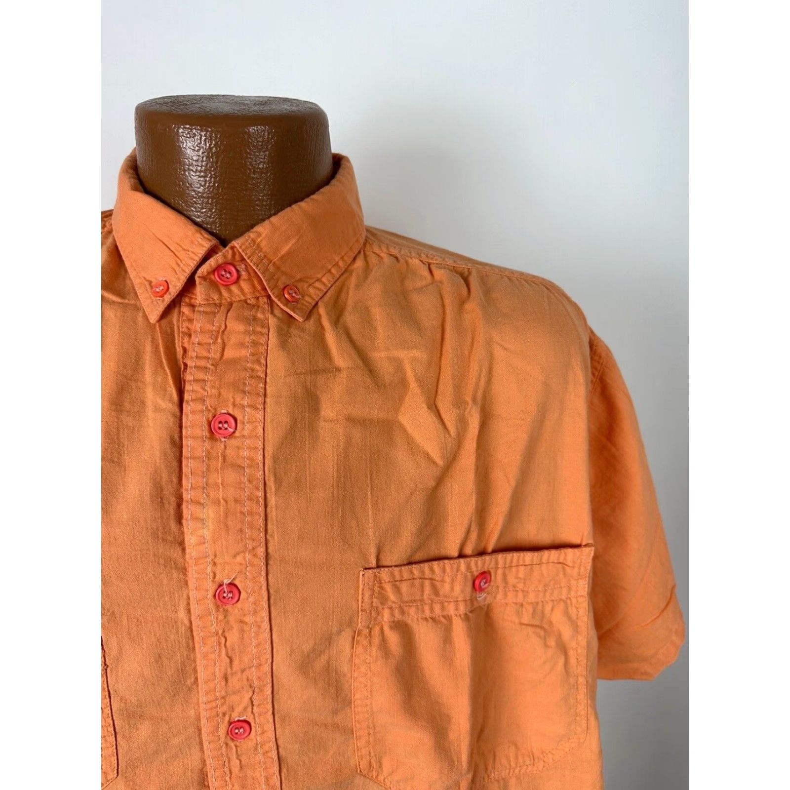 Vintage VINTAGE Pacific Scene Shirt Men L Orange Button-Up Short Sleeve 90s Casual Size US L / EU 52-54 / 3 - 3 Thumbnail