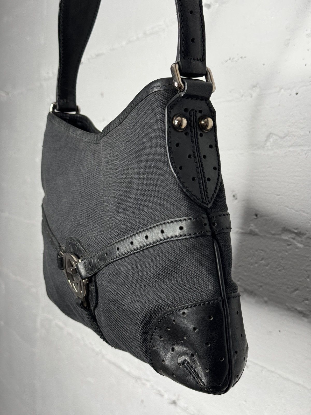 Gucci Gucci Interlocking GG Black Canvas Hobo Bag Size ONE SIZE - 5 Thumbnail
