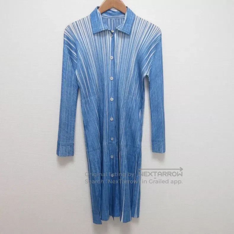 Issey Miyake Issey Miyake Denim Gradient Dress Size L / US 10 / IT 46 - 1 Thumbnail