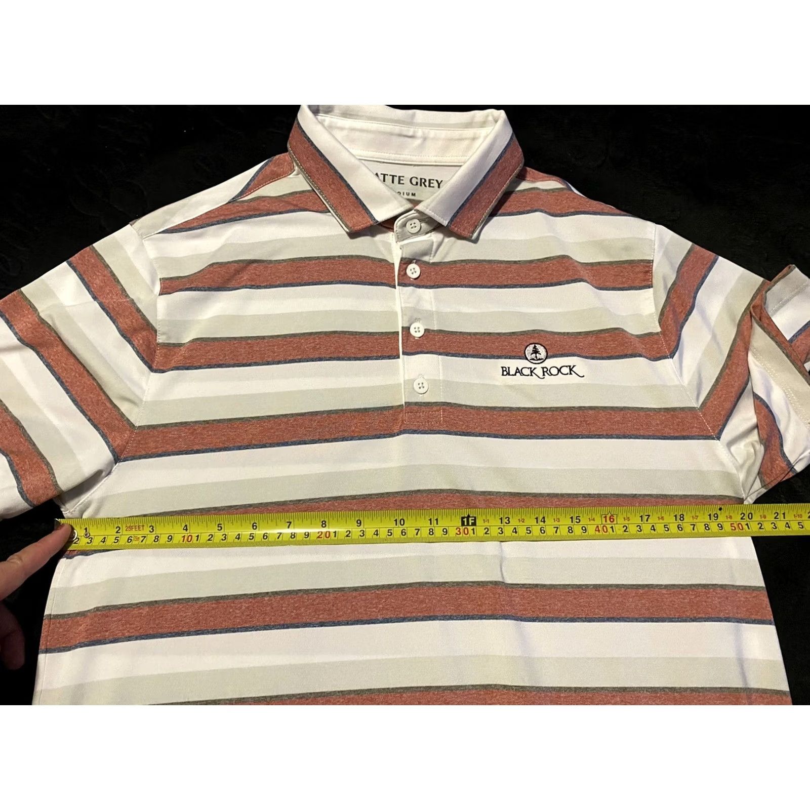 Vintage Matte Grey Polo Shirt Mens Medium “Black Rock” Striped Golf Short Sleeve Polo Short Sleeve Casual Shirt Mens Size US M / EU 48-50 / 2 - 6 Thumbnail