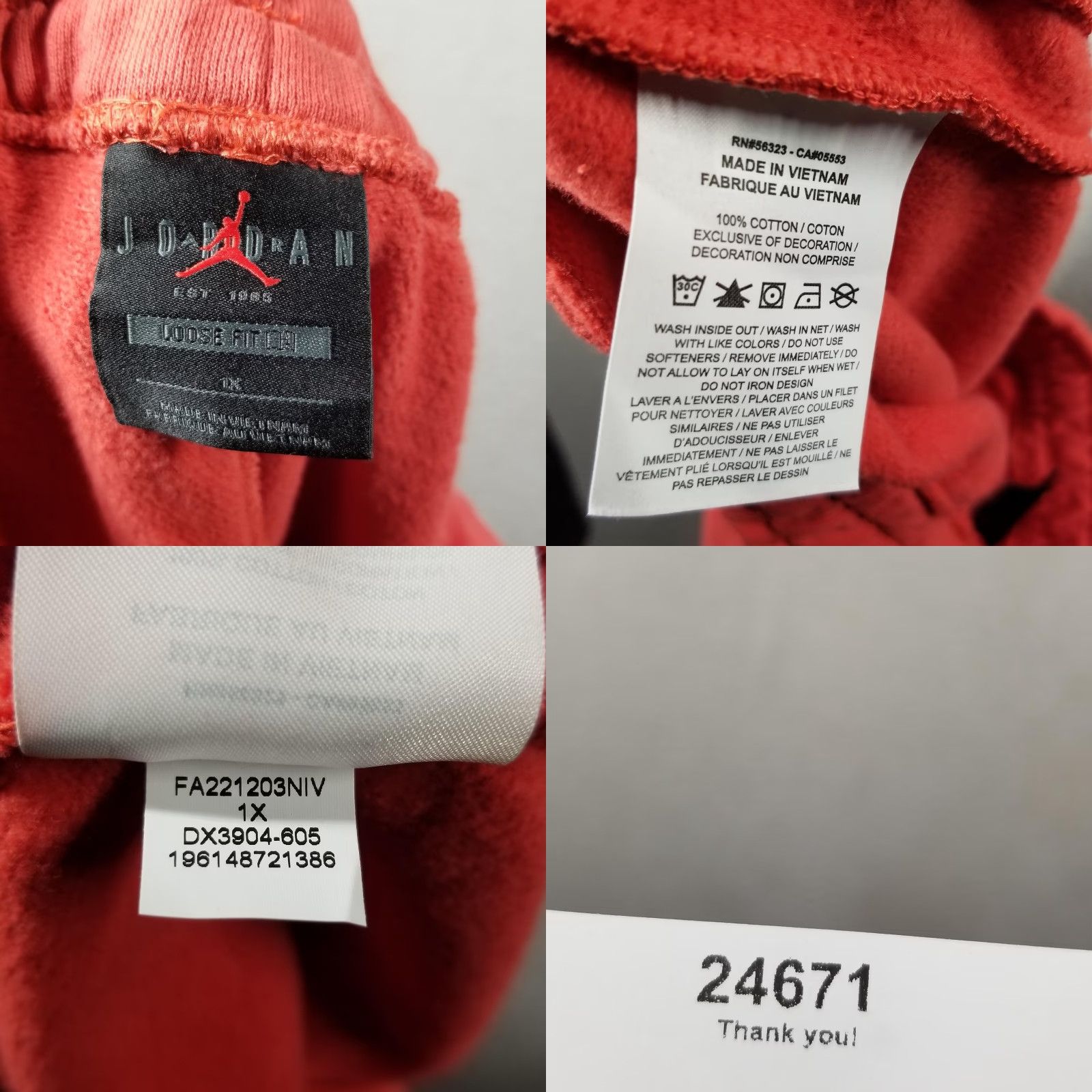 Nike NIKE Air Jordan Essentials Lobster Flight Jogger Sweatpants Women Plus 1X Red Basketball Casual Size 40" / US 18 - 8 Thumbnail