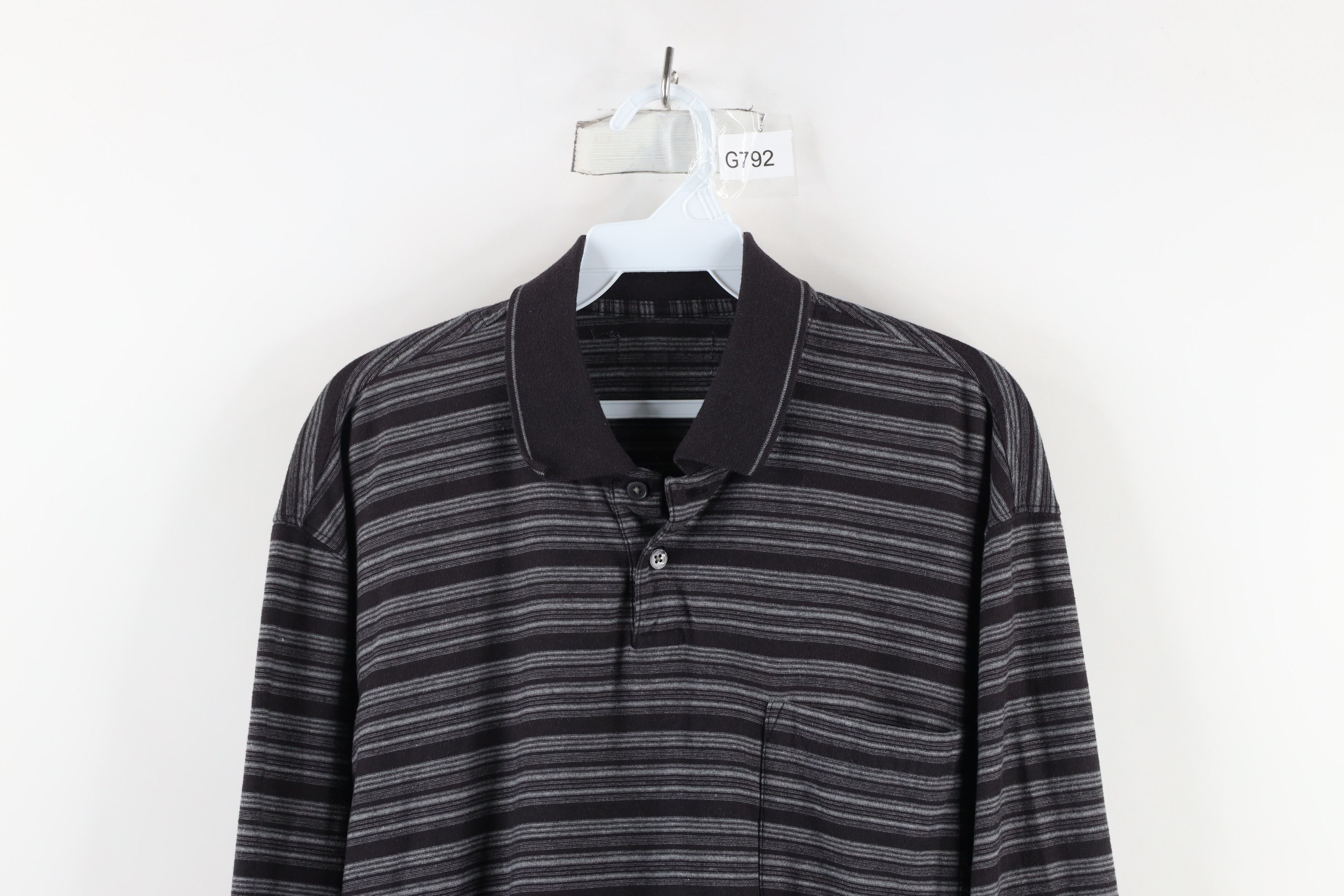 Vintage Vintage 90s Streetwear Striped Knit Long Sleeve Rugby Polo Size US M / EU 48-50 / 2 - 2 Thumbnail