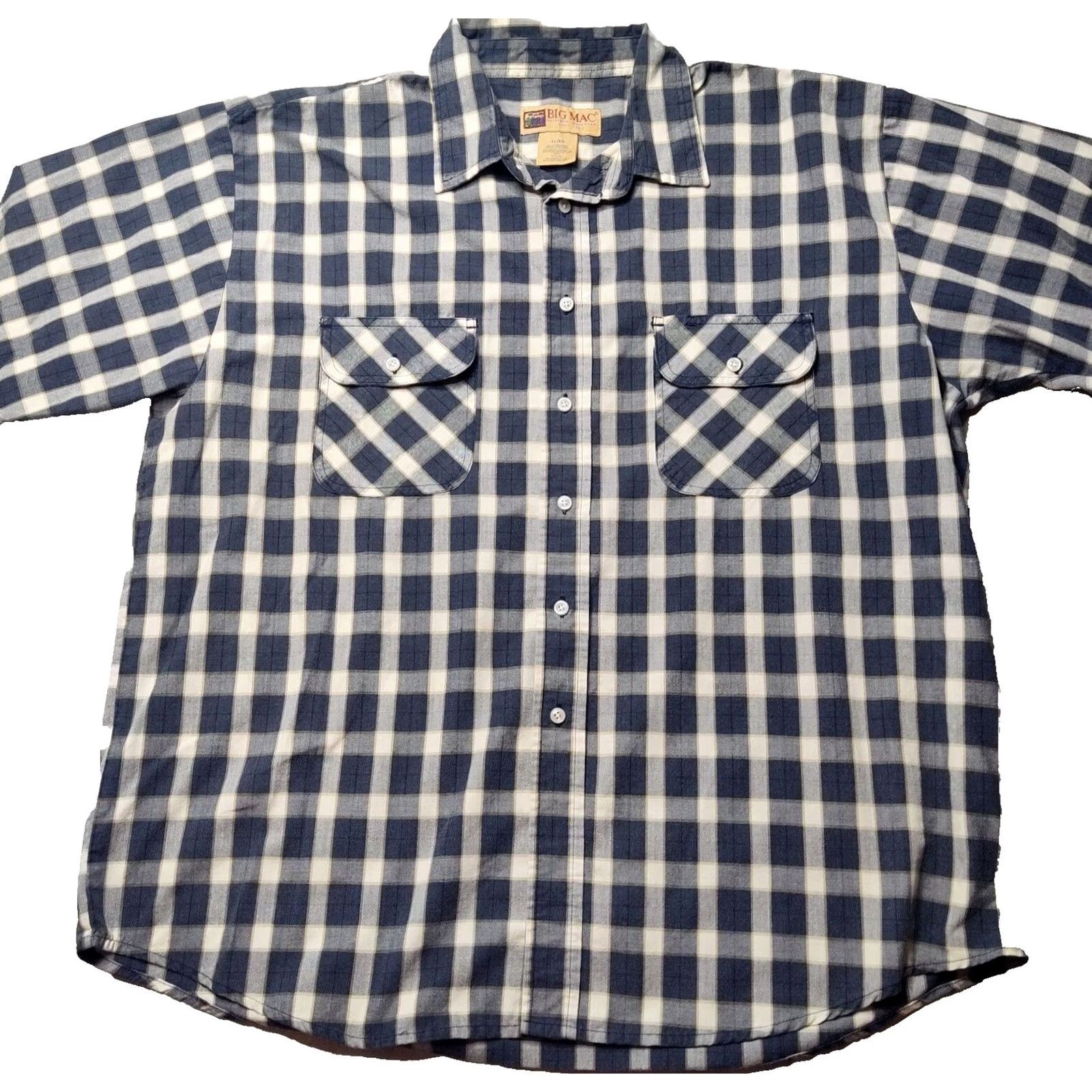 Vintage VINTAGE BIG MAC WORKWEAR Shirt Men XL Blue Plaid Short Sleeve Button-Up Oversized Size US XL / EU 56 / 4 - 2 Thumbnail