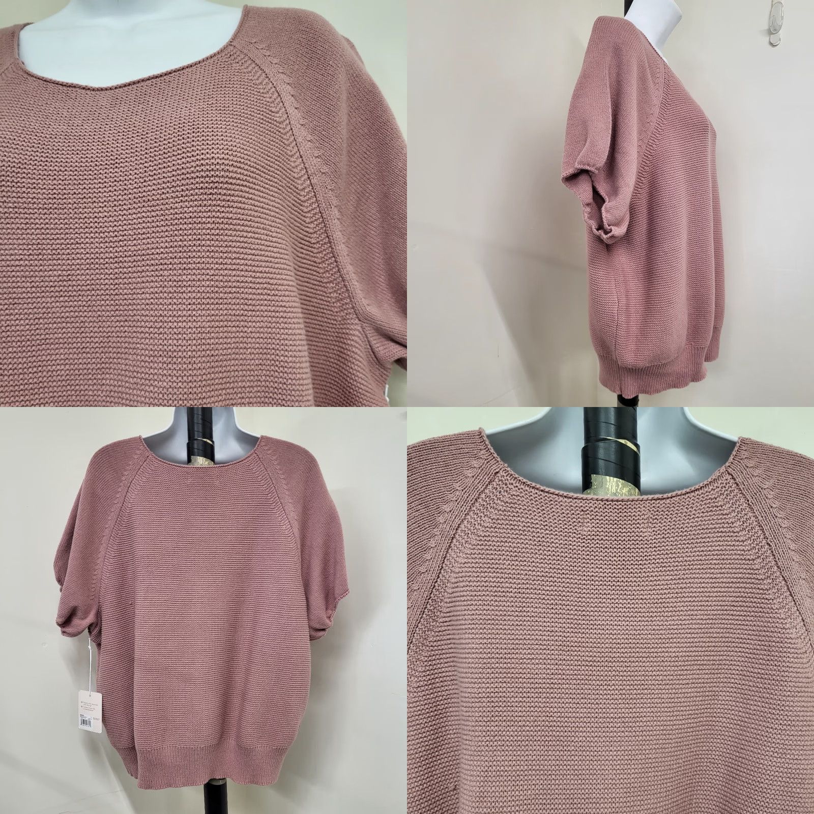 Vintage LC Lauren Conrad Sweater Womens 1X Short Sleeve Violet Heathered Knit Pullover Casual Fall Winter Spring Beach Bohemian City Classic Size XL / US 12-14 / IT 48-50 - 8 Thumbnail