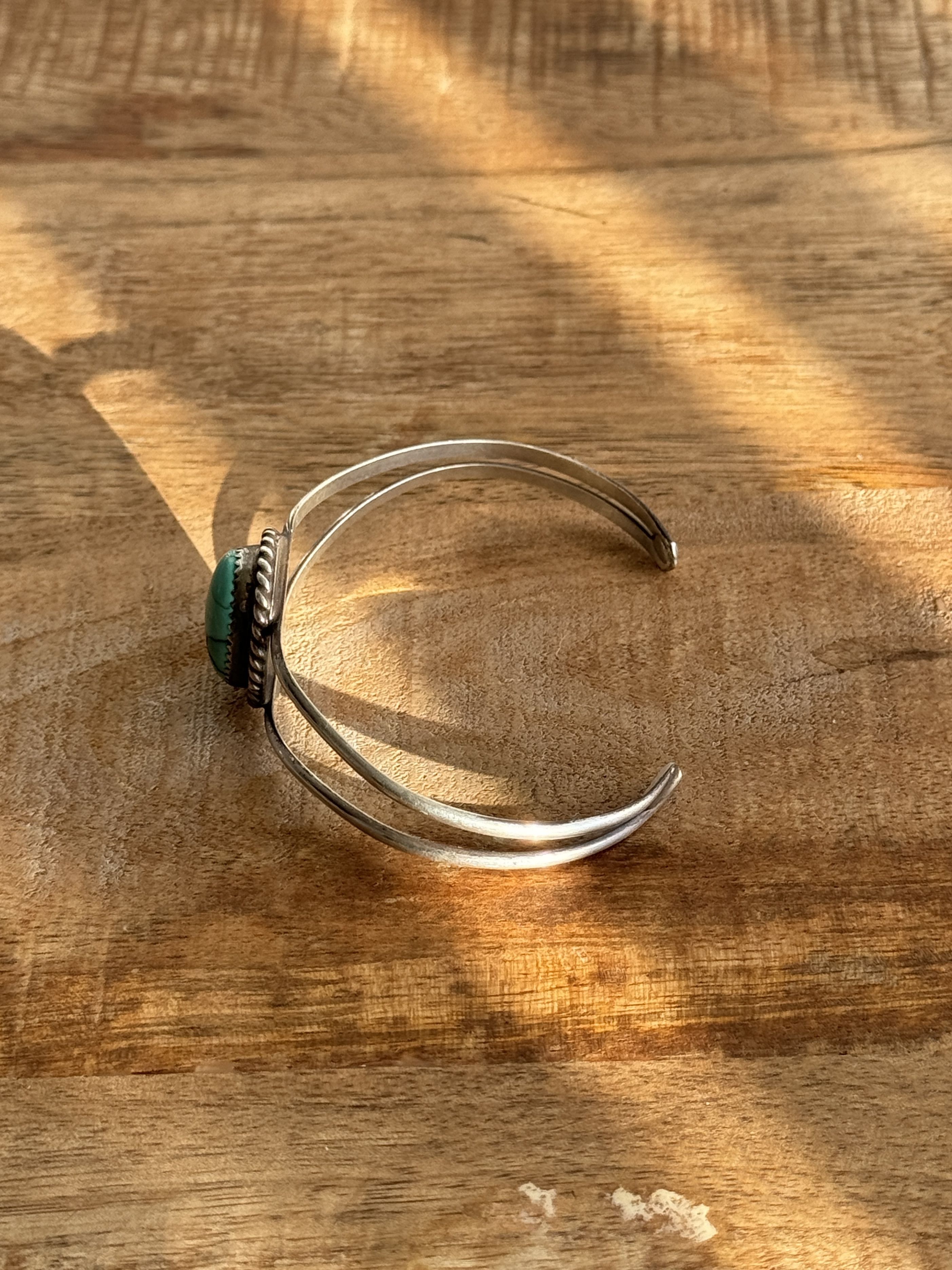 Vintage Vintage Sterling Silver Navajo Turquoise Cuff Bracelet Size ONE SIZE - 4 Thumbnail