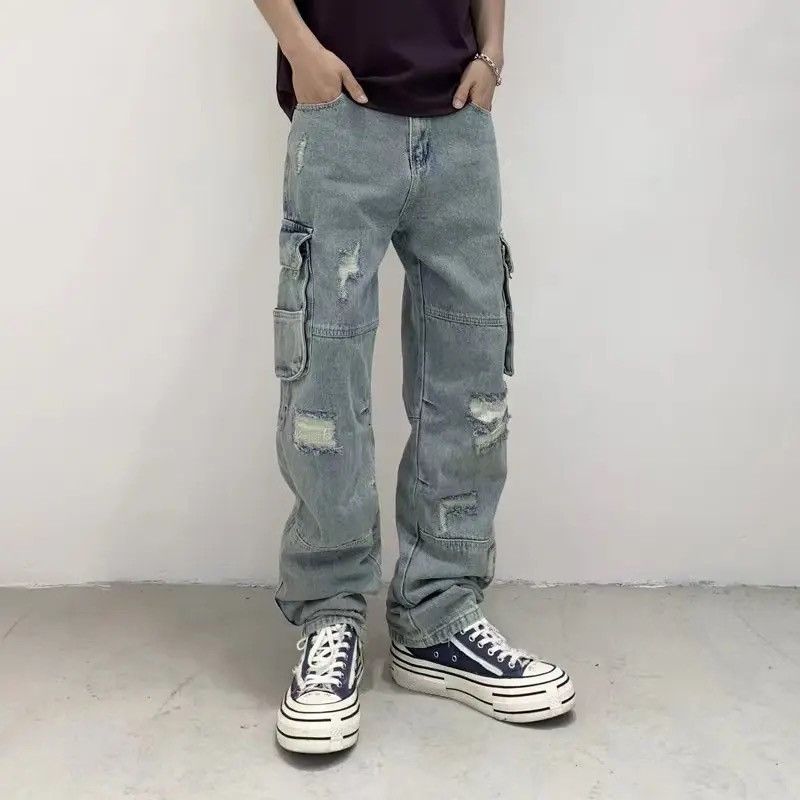 Other Multi-pocket hole high-end heavy washing loose tide Size US 28 / EU 44 - 1 Thumbnail