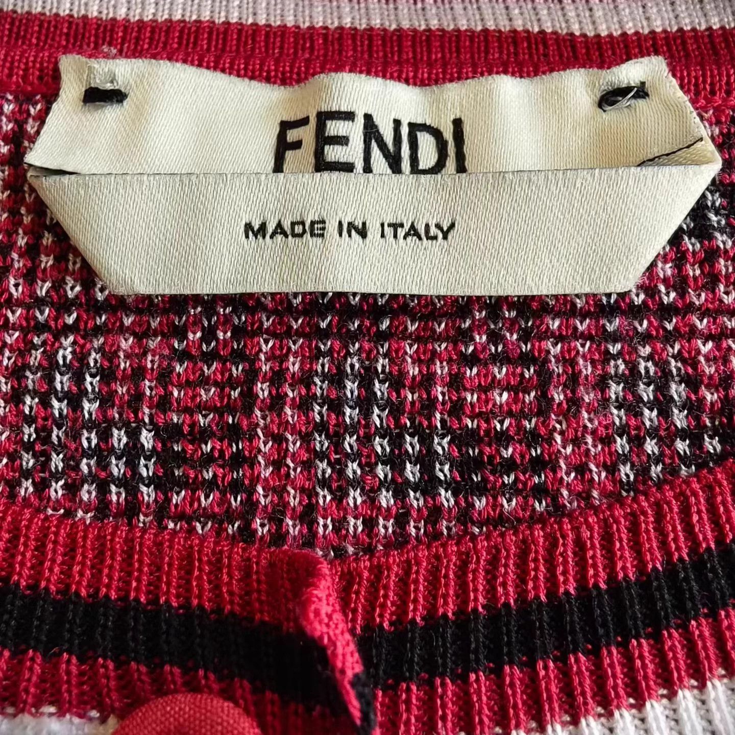 Fendi Fendi Logo Red Check Knit Sweater Size 36 Mint Size XS / US 0-2 / IT 36-38 - 3 Thumbnail