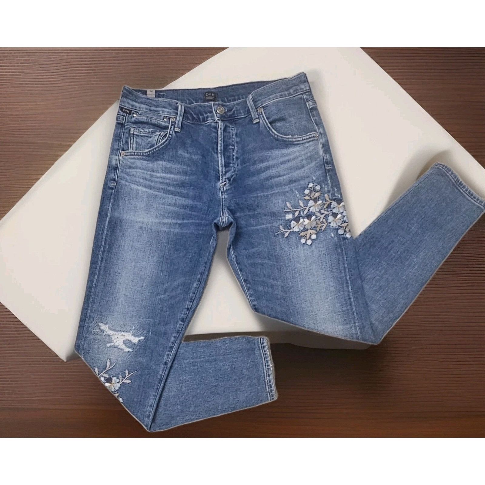 Citizens Of Humanity Citizens of Humanity, Emerson Slim Boyfriend Embroidered 2 Size 26" / US 2 / IT 38 - 7 Thumbnail