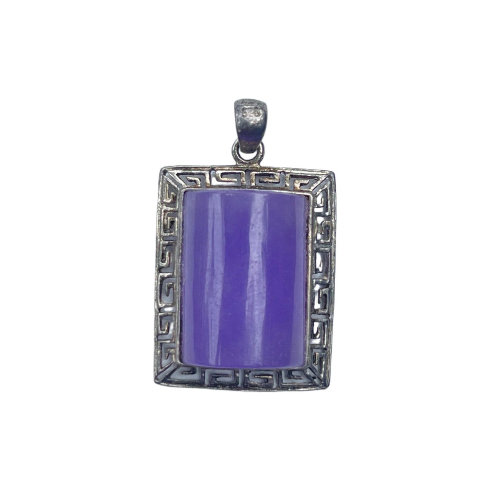 Vintage Vintage Purple Jade Sterling Silver Pendant Signed Goldstone Size ONE SIZE - 1 Thumbnail