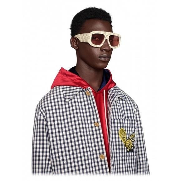 Gucci Gucci Rectangular Sunglasses with GG0983s Ivory - Gucci Eyew Size ONE SIZE - 3 Thumbnail