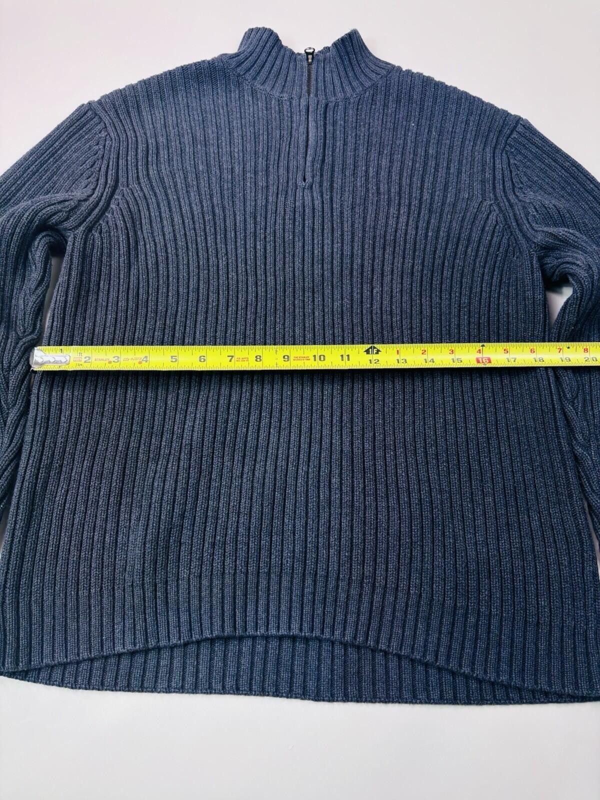 Lands' End Lands End Men’s 1/4 Ribbed Quarter Zip Size Medium Grey Size US M / EU 48-50 / 2 - 9 Thumbnail