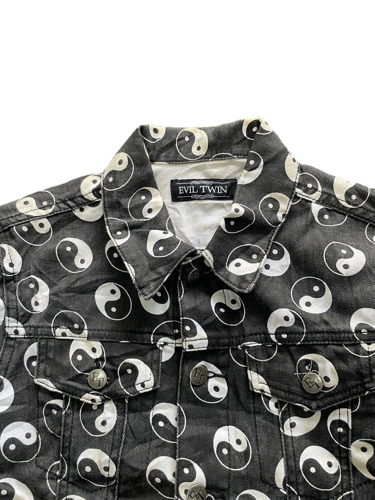If Six Was Nine Evil Twin Overprint Taosim Denim Jacket Size US S / EU 44-46 / 1 - 4 Thumbnail