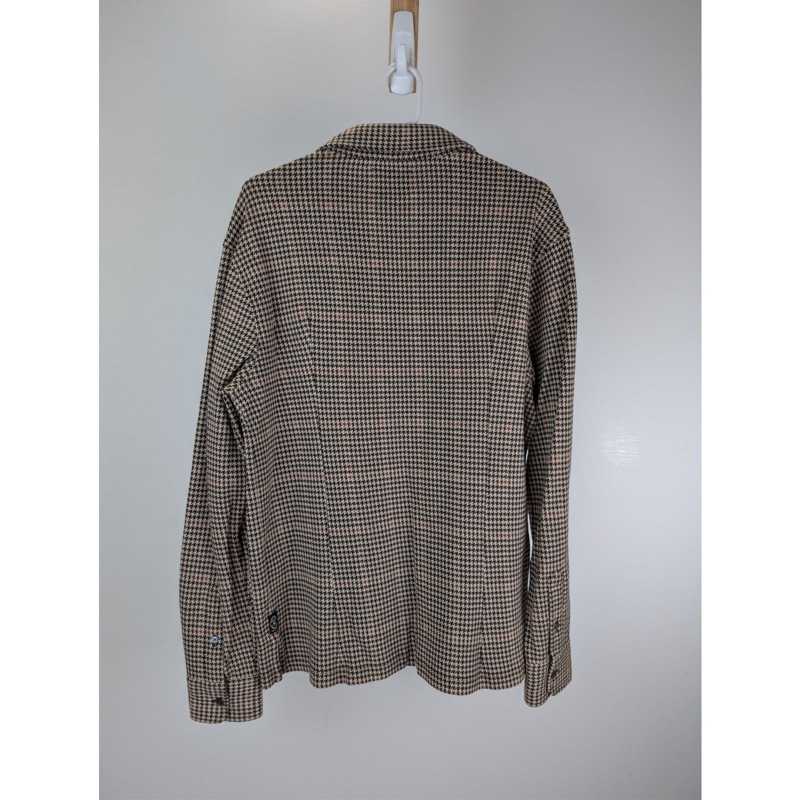 Todd Snyder o1rshd1 CC20 Houndstooth Double Knit Polo Shirt Saddle Brown Size US S / EU 44-46 / 1 - 16 Thumbnail