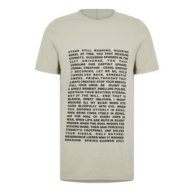Rick Owens o1g2r1mq0624 T-Shirts in Pearl & Black Size US M / EU 48-50 / 2 - 1 Thumbnail