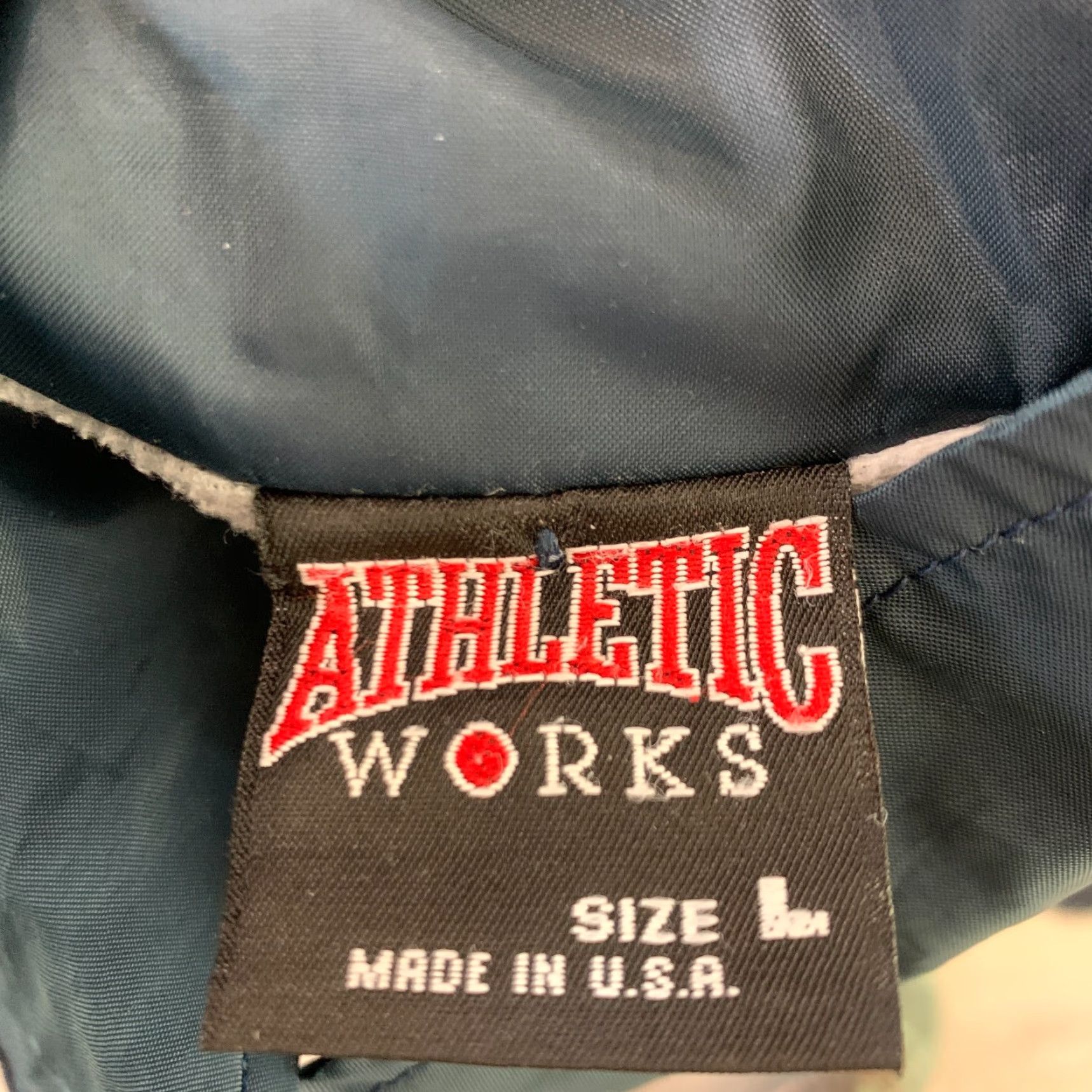 Athletic Works VINTAGE Athletic Works Jacket Blue 80s Nylon Snap Coaches Drawstring Large Mens Size US L / EU 52-54 / 3 - 5 Thumbnail