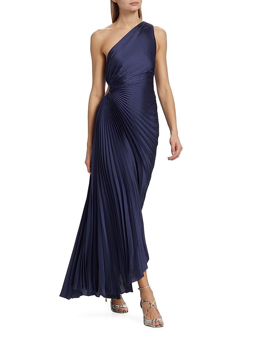 Delfina Satin Pleated Dress