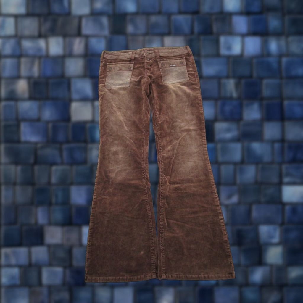 Silver Jeans Co. VINTAGE Silver Jeans Brown Velour Jeans 32x33 90s Cowboy Classic 5-Pocket Bootcut Womens Size 24" / US 00 / IT 34 - 1 Thumbnail