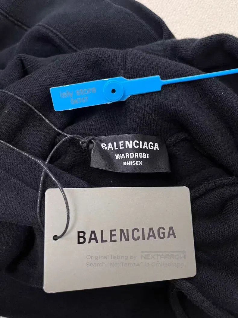 Balenciaga Balenciaga Logo Letter Printed Drawcord Fleece Long Sleeve Size US L / EU 52-54 / 3 - 5 Thumbnail