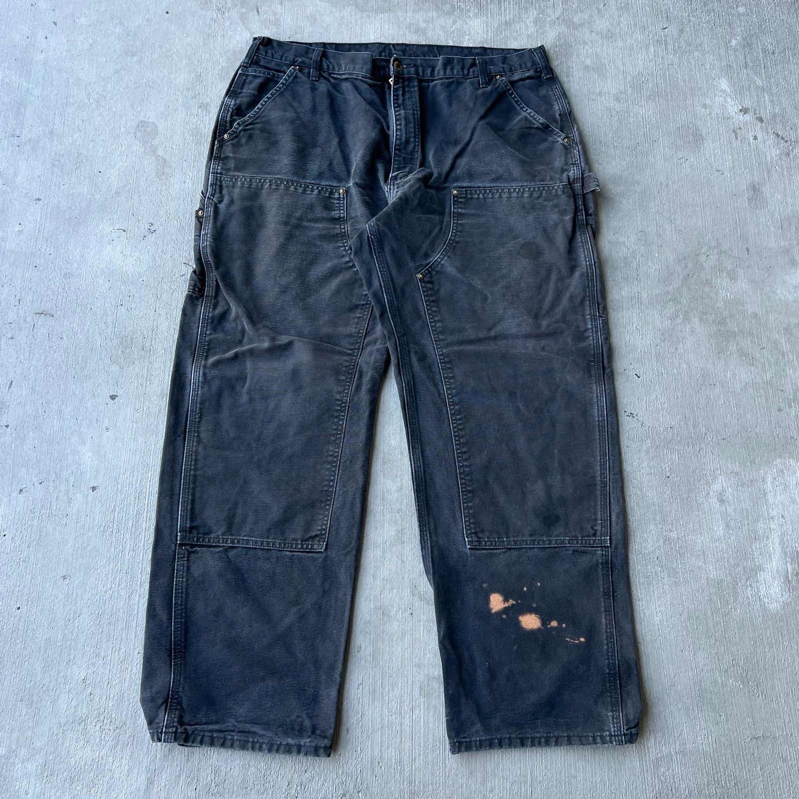 Carhartt × Vintage Carhartt faded black double knee work wear carpenter pants Size US 38 / EU 54 - 1 Thumbnail