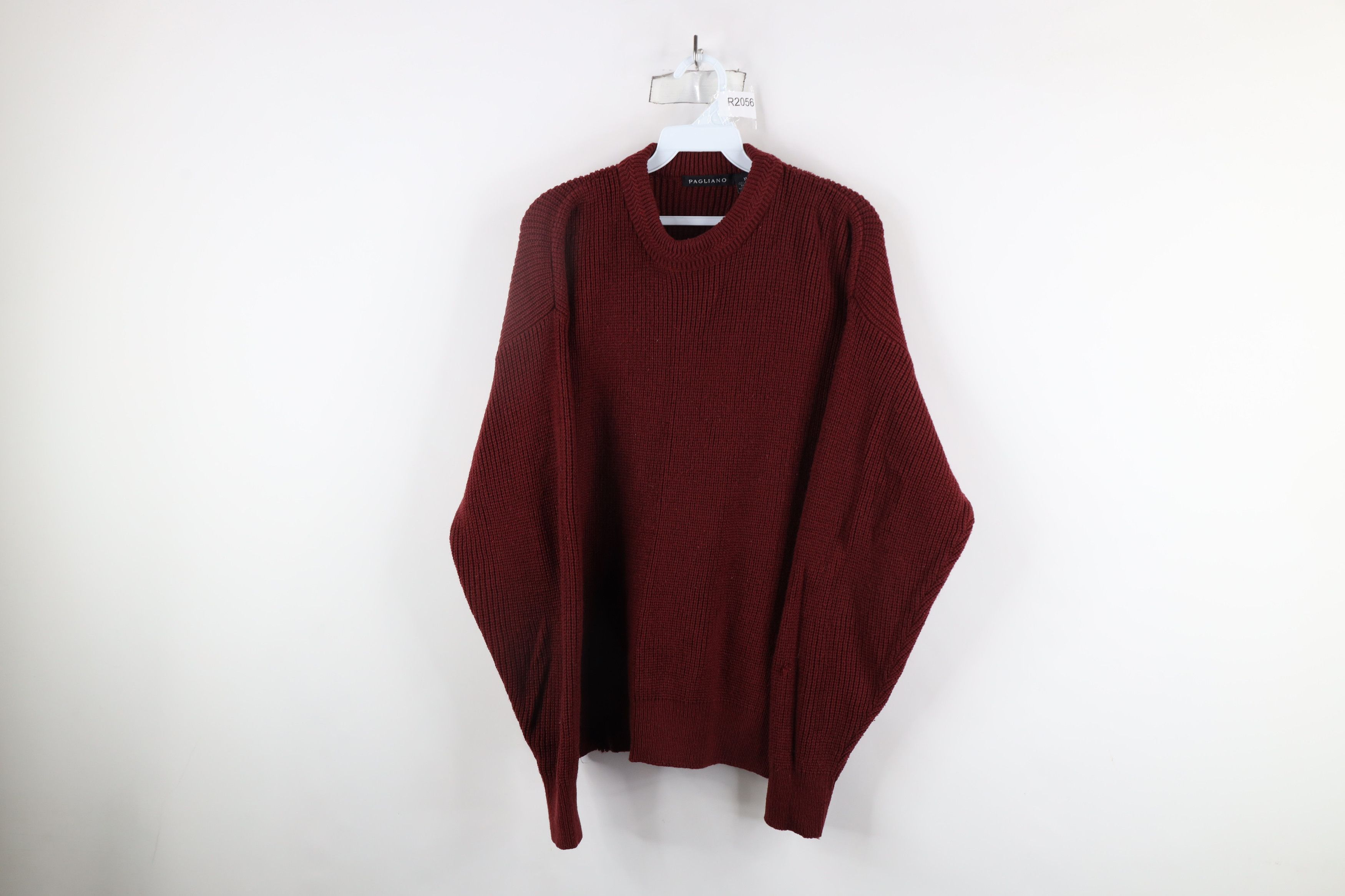 Vintage Vintage 90s Streetwear Ribbed Knit Crewneck Sweater Red Size XL / US 12-14 / IT 48-50 - 1 Thumbnail