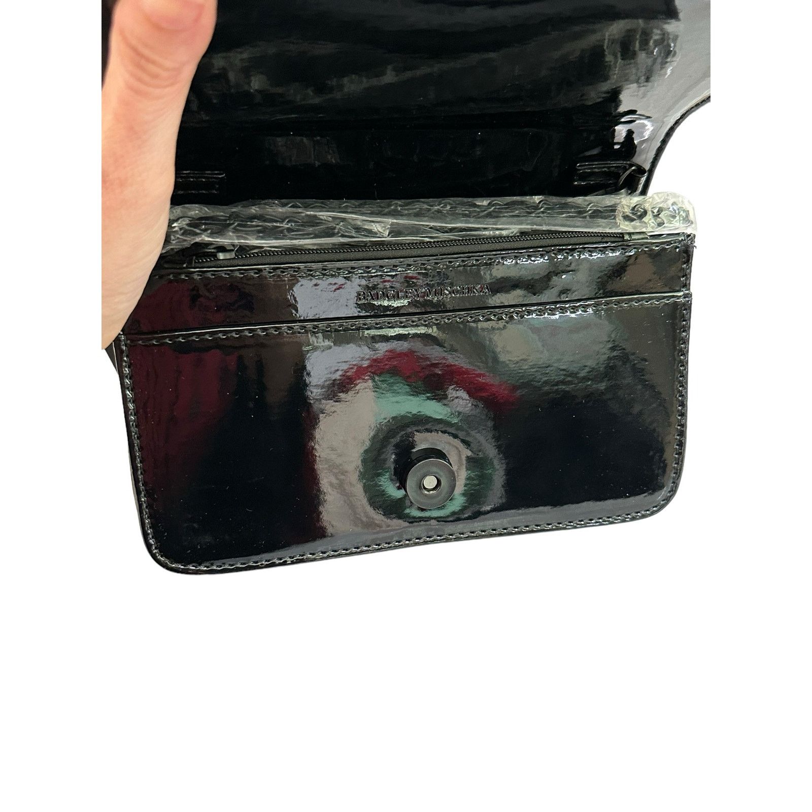 Badgley Mischka Badgley Mischka black silver glitter small crossbody clutch Size ONE SIZE - 6 Thumbnail