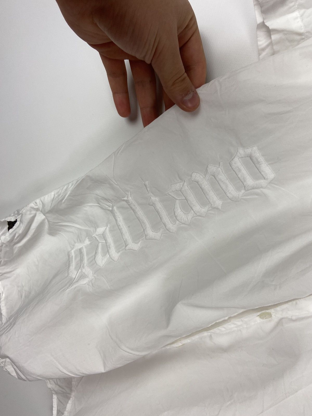 John Galliano Galliano Womens Collared White Button Shirt Logo Luxury Size XS / US 0-2 / IT 36-38 - 7 Thumbnail