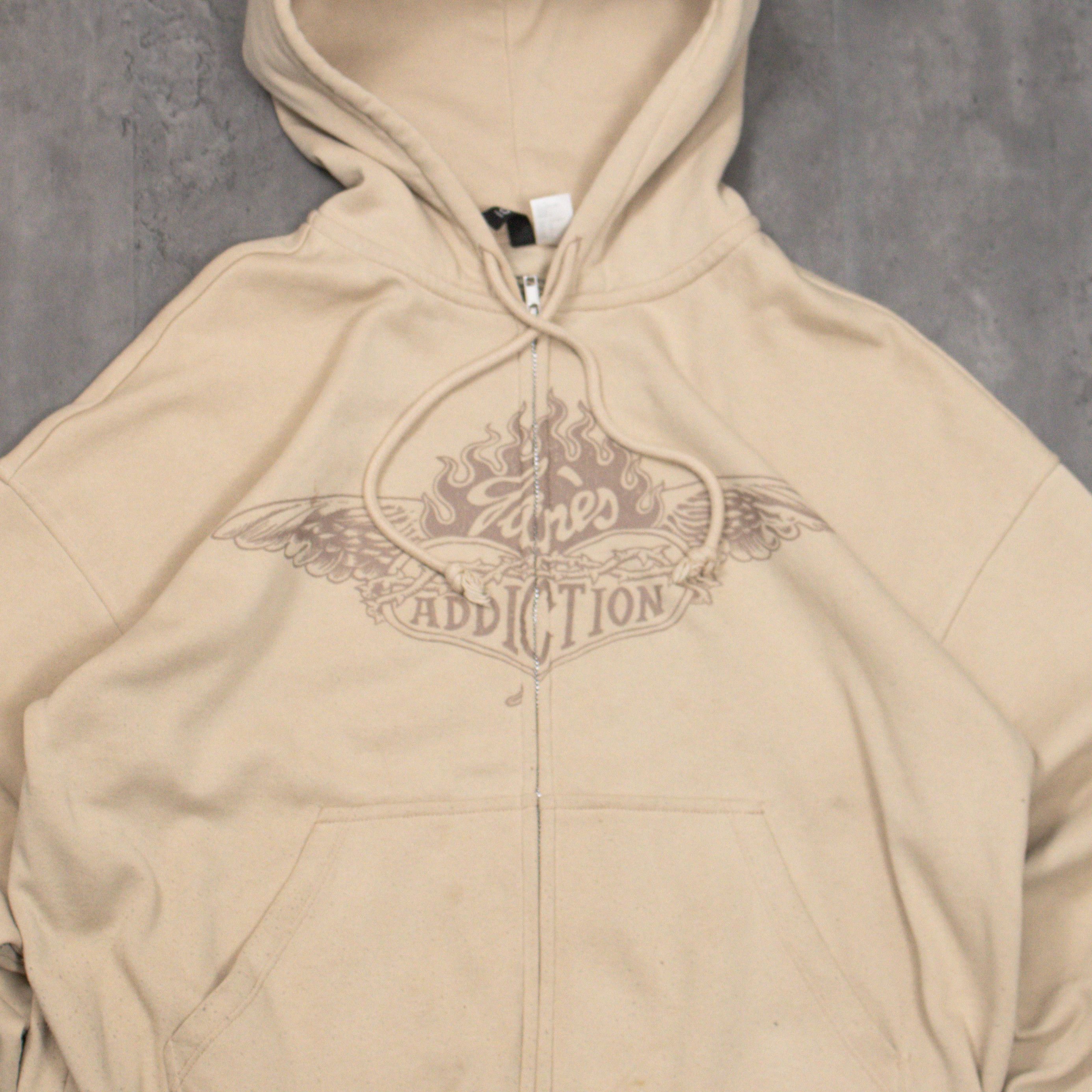 Jane's Addiction H&M Janes Addiction Y2K Style Tan Cram Zip Hoodie Size US L / EU 52-54 / 3 - 4 Thumbnail