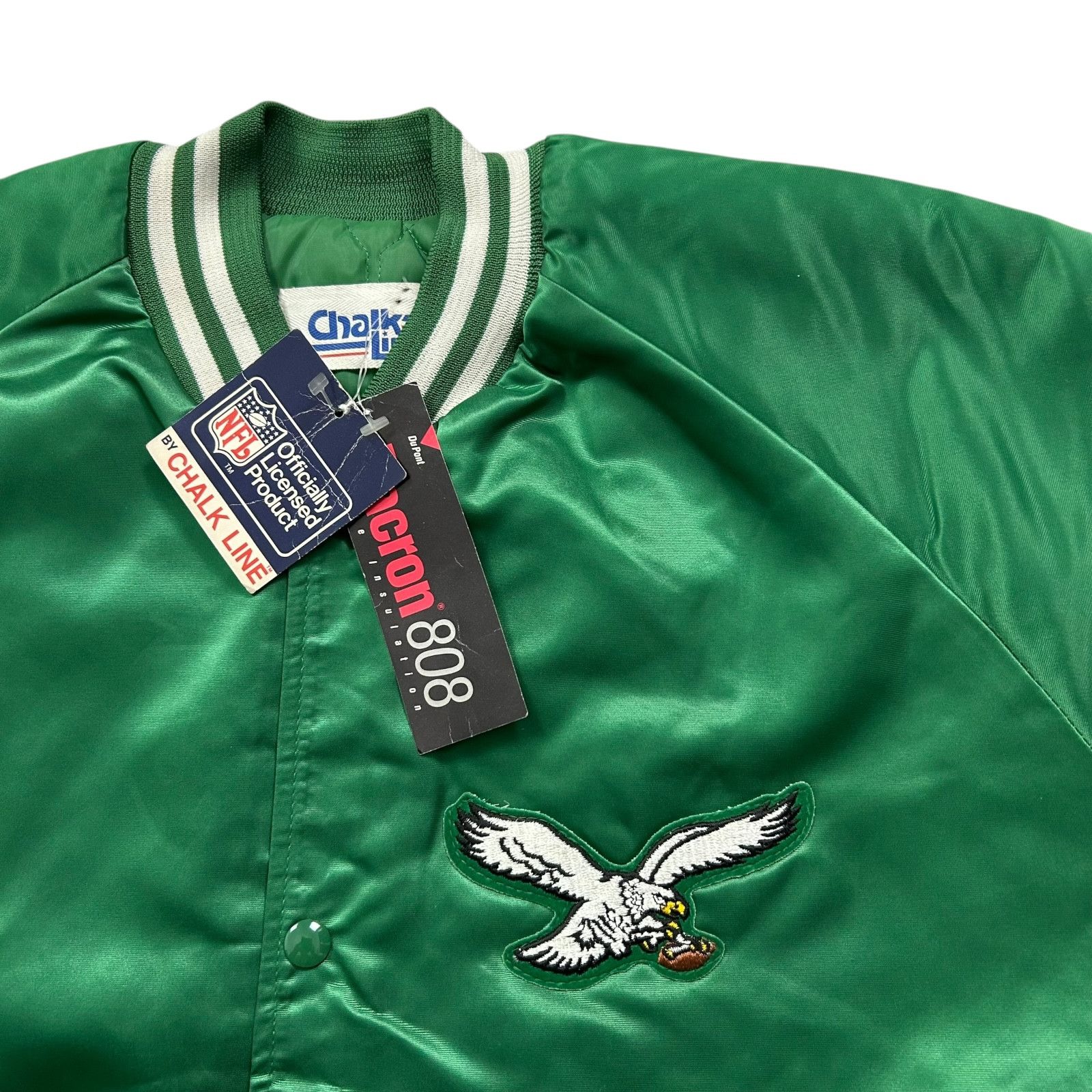 NFL DS VTG 90s PHILADELPHIA EAGLES CHALK LINE SATIN JACKET Size US XL / EU 56 / 4 - 4 Thumbnail