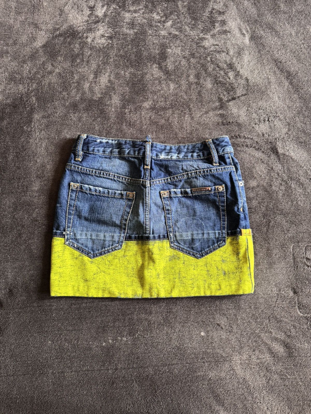 Dsquared2 Dsquared2 vintage denim mini skirt green painted rare Size 36" / US 14 / IT 50 - 14 Thumbnail